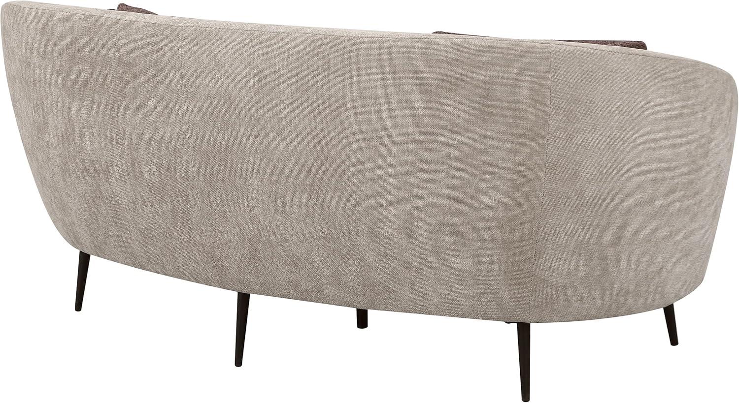 Coaster Ellorie Fabric Upholstered Channel Back Curved Loveseat Beige