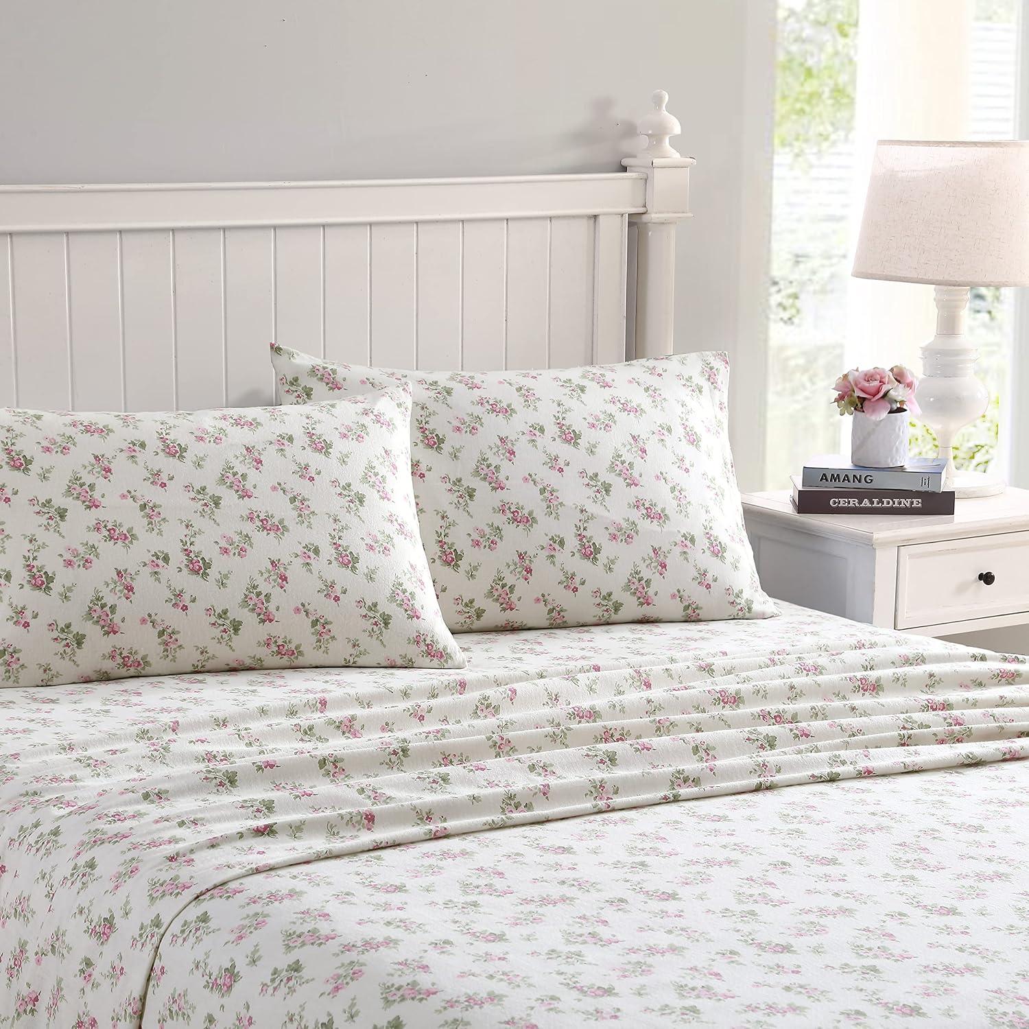 Laura Ashley Cotton Flannel Cozy Sheet Sets
