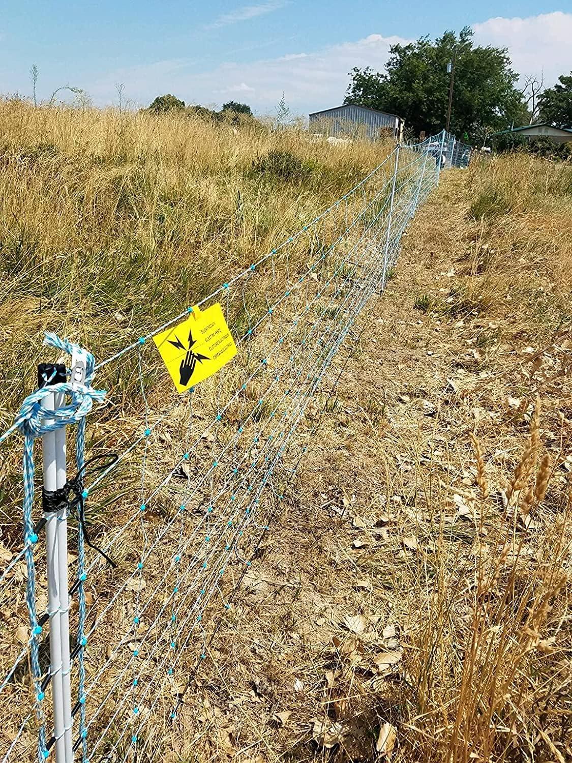 Starkline 35" x 164' Blue Electric Fence Netting with Stainless Steel Conductors
