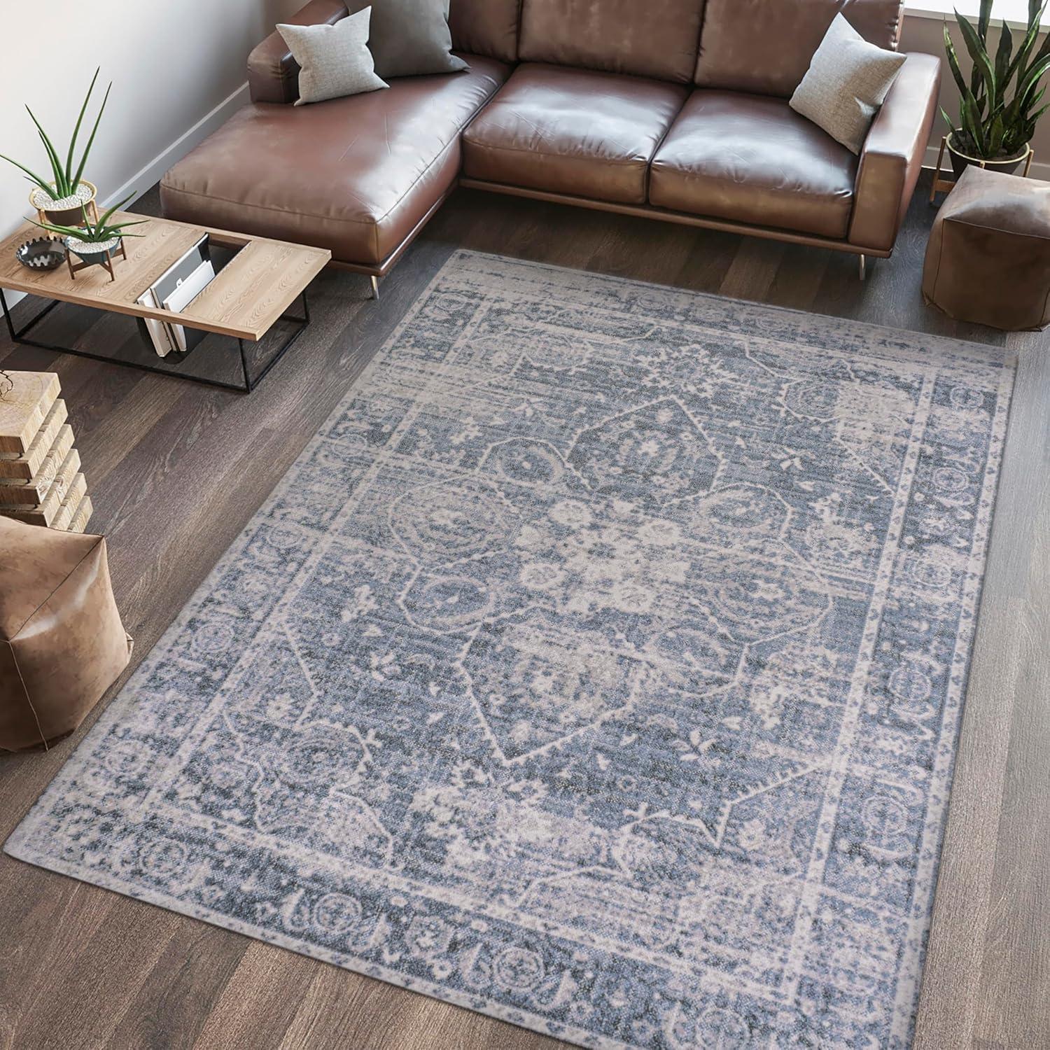 JONATHAN Y Shaii Global Medallion Low-Pile Machine-Washable Indoor Area Rug