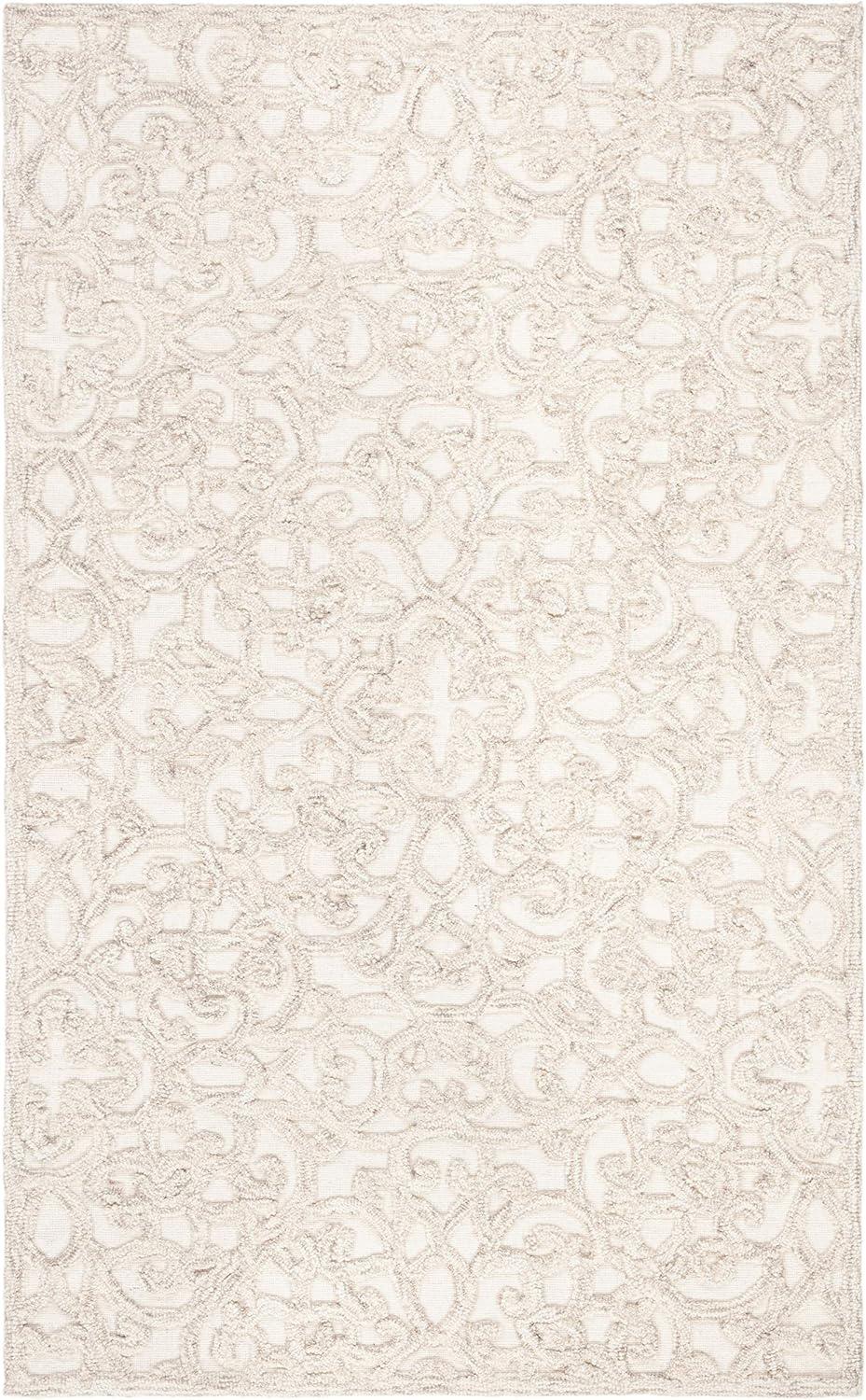 SAFAVIEH Trace Bryan Geometric Floral Wool Runner Rug, Camel/Ivory, 2' x 5'