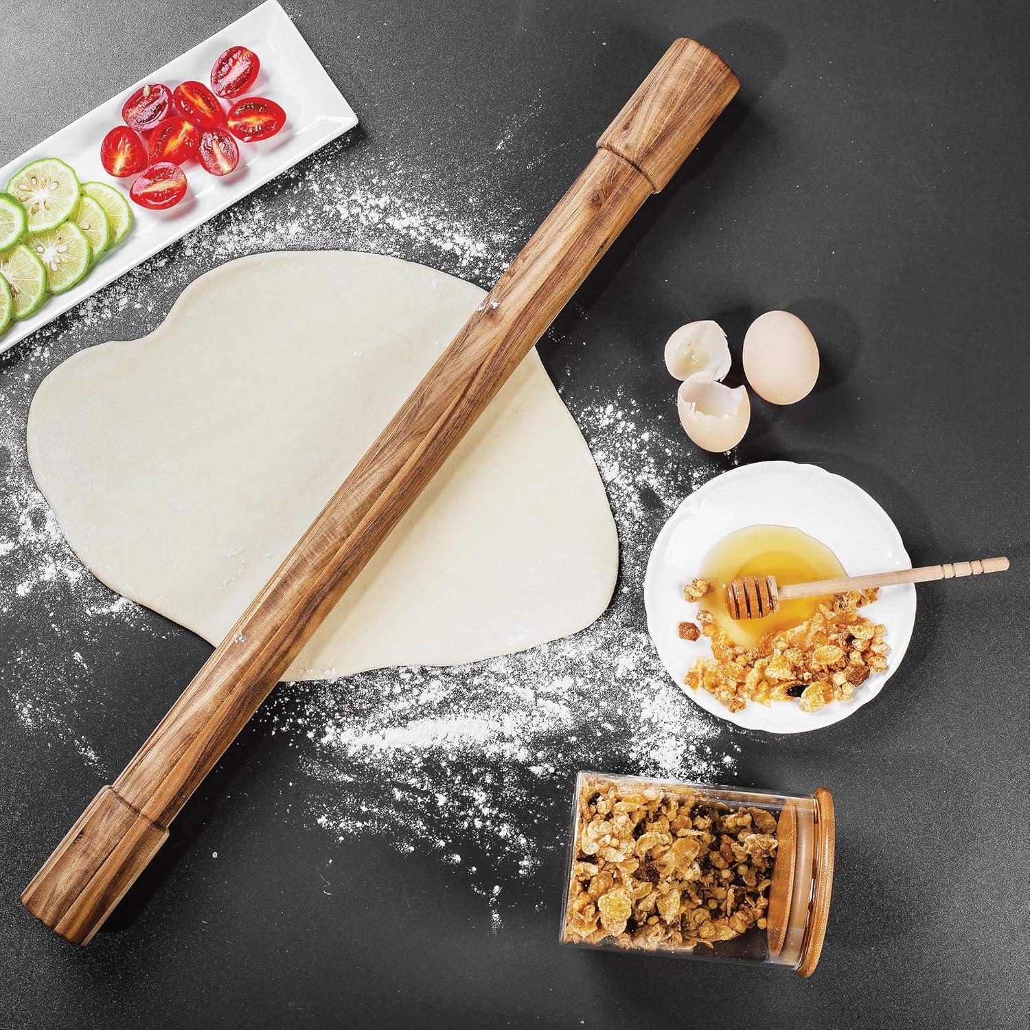 Ironwood Gourmet Acacia Wood Rolling Pins, Set of 2 Long Rolling Pins