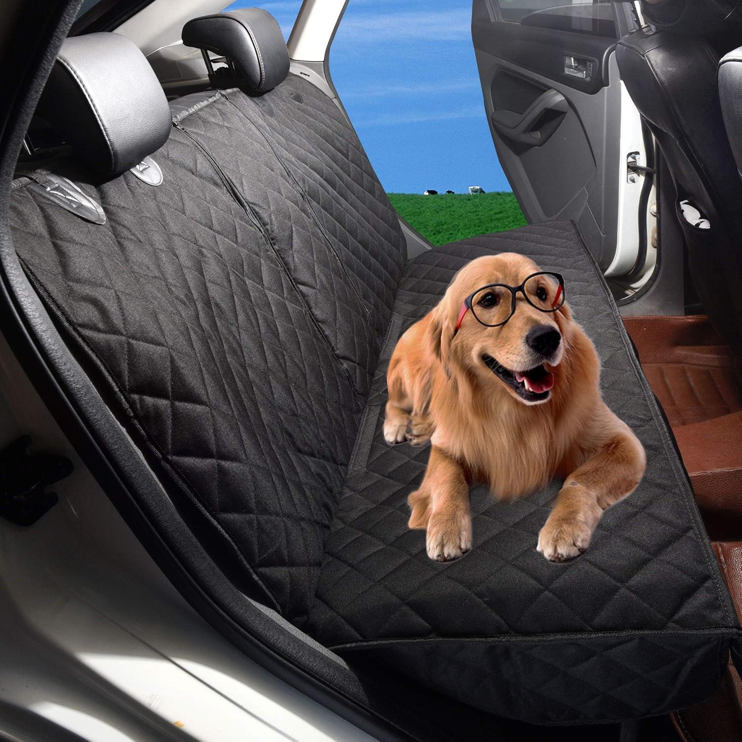 XL Black Quilted Waterproof Pet Car Seat Cover