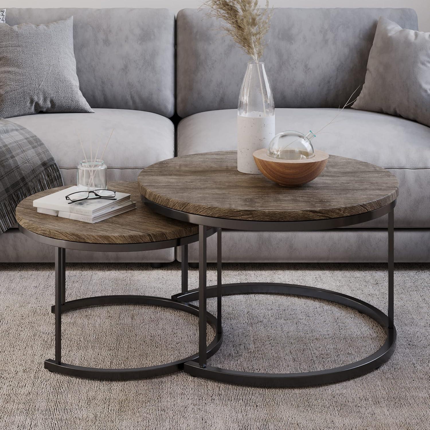 Lavish Home Set of 2 Nesting Coffee Table