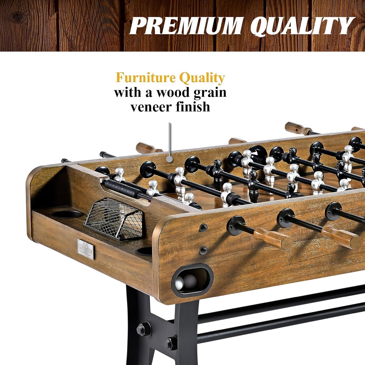 Barrington 58'' Coventry Foosball Table Metal Leg Design with Tabletop Sports Soccer Balls