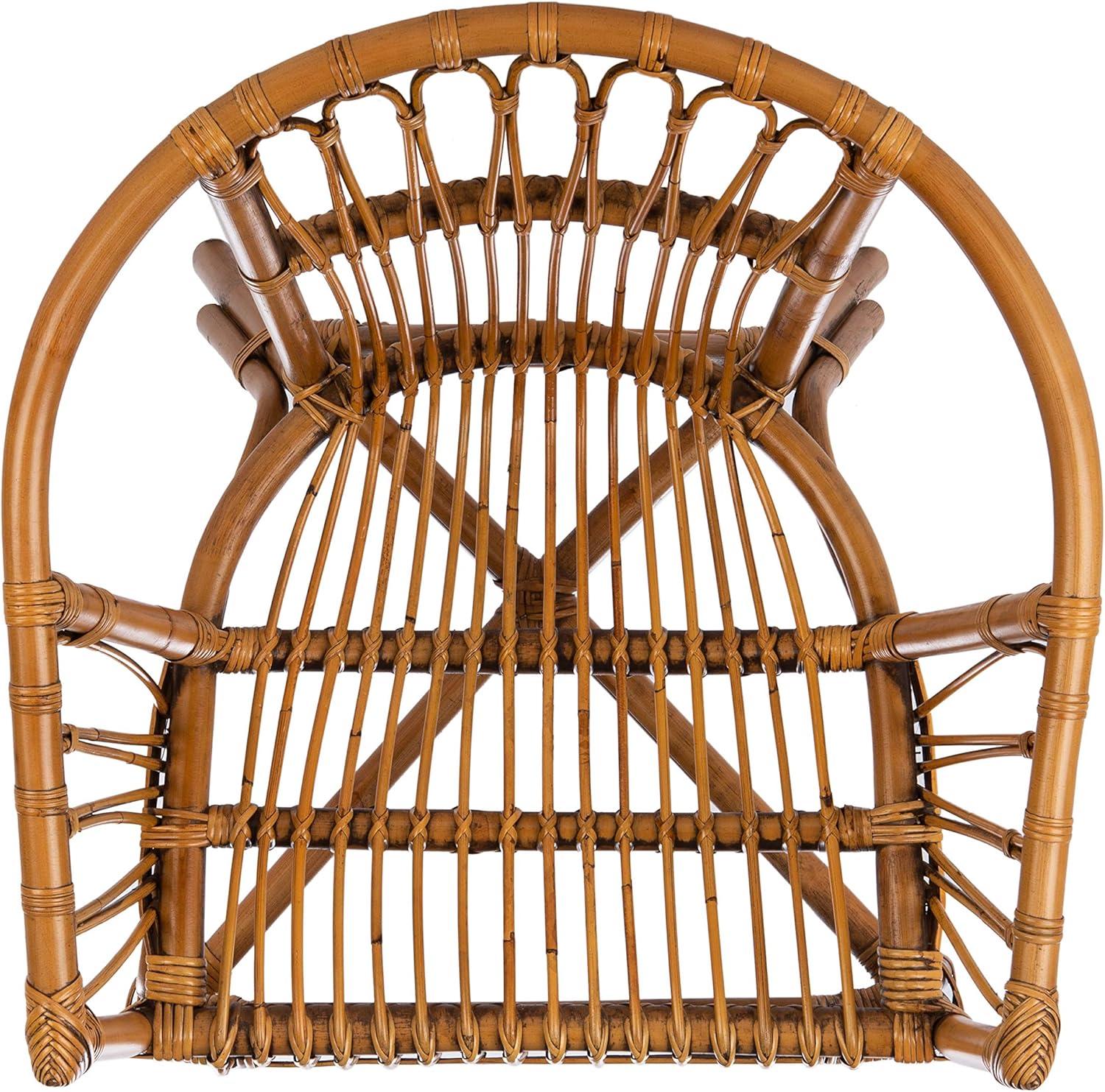 Adriana Rattan Accent Chair - Set of 2 - ACH6505 - Honey Brown Wash - Safavieh