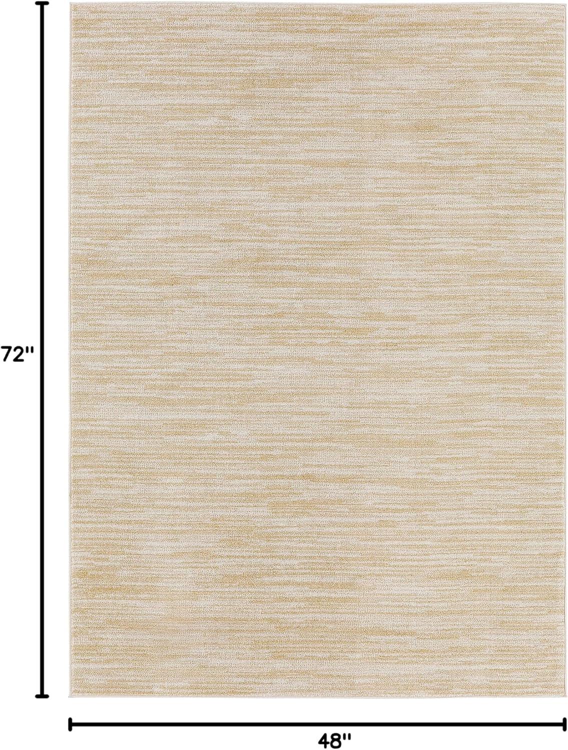 Nourison Essentials Easy Care Indoor Outdoor Area Rug - Ivory Gold 4' x 6'
