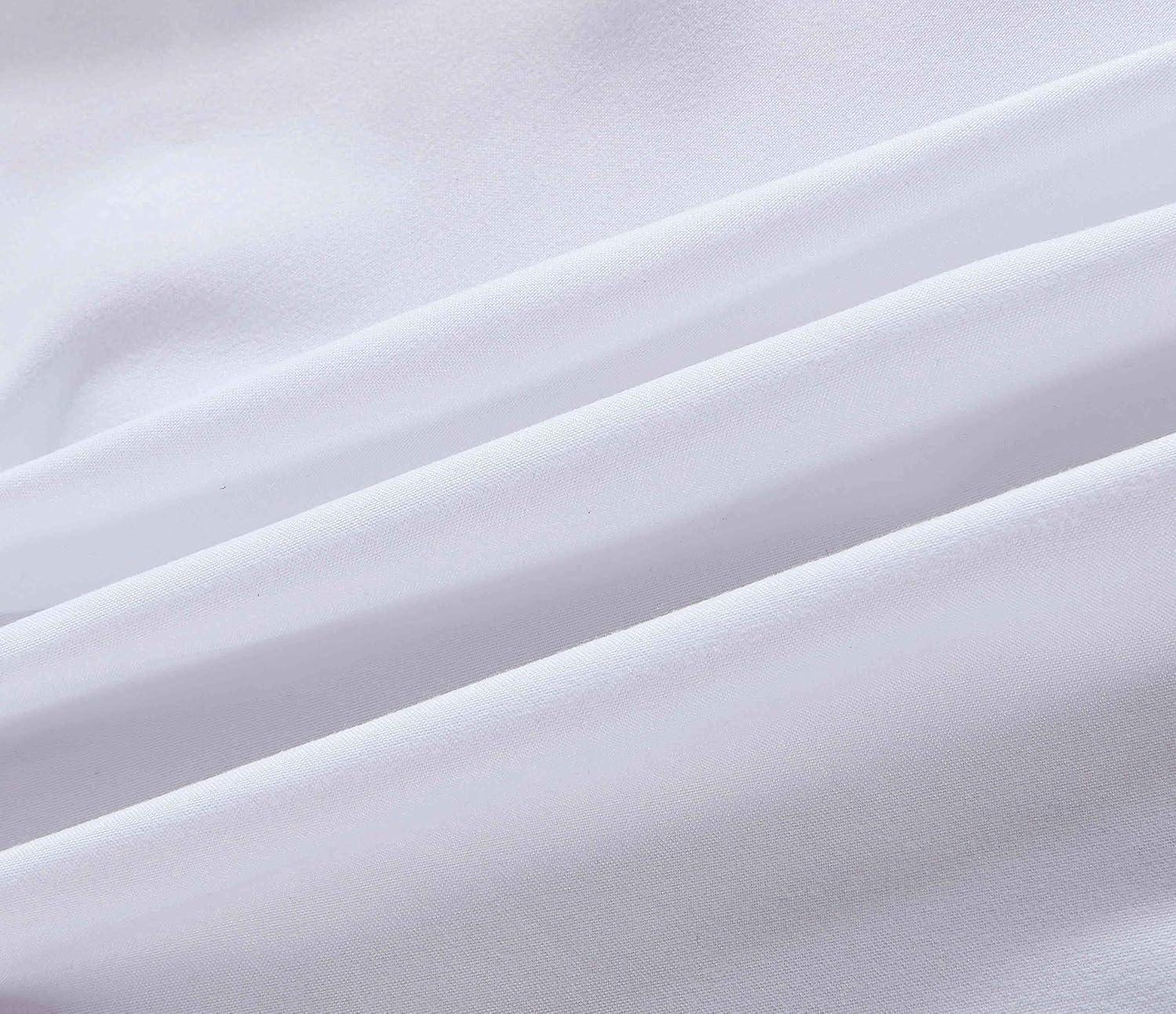 White Full Microfiber Gathered Ruffled Bed Skirt with 14-Inch Drop