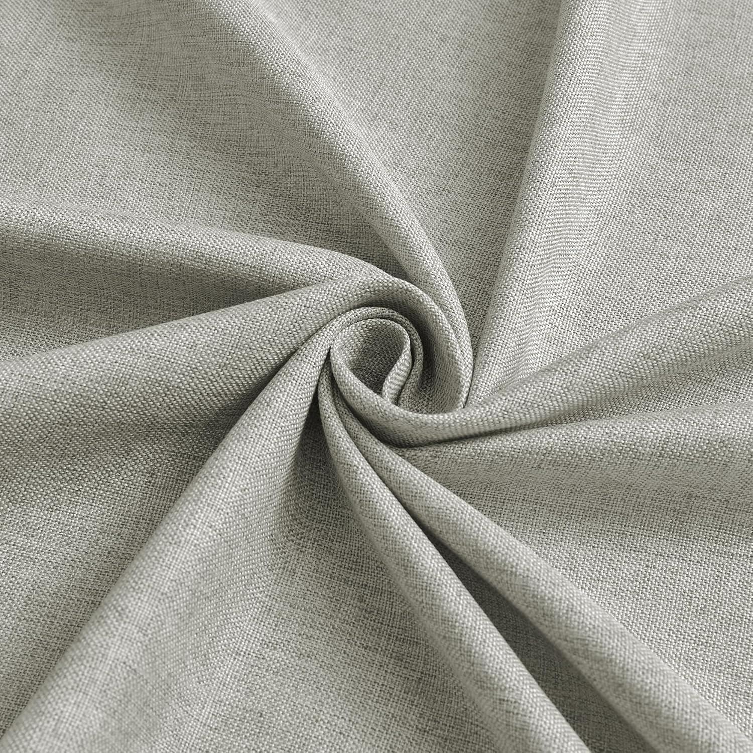 Heather Grey Faux Linen Room Darkening Curtain (1 Panel), Heather Grey, 50W X 96L