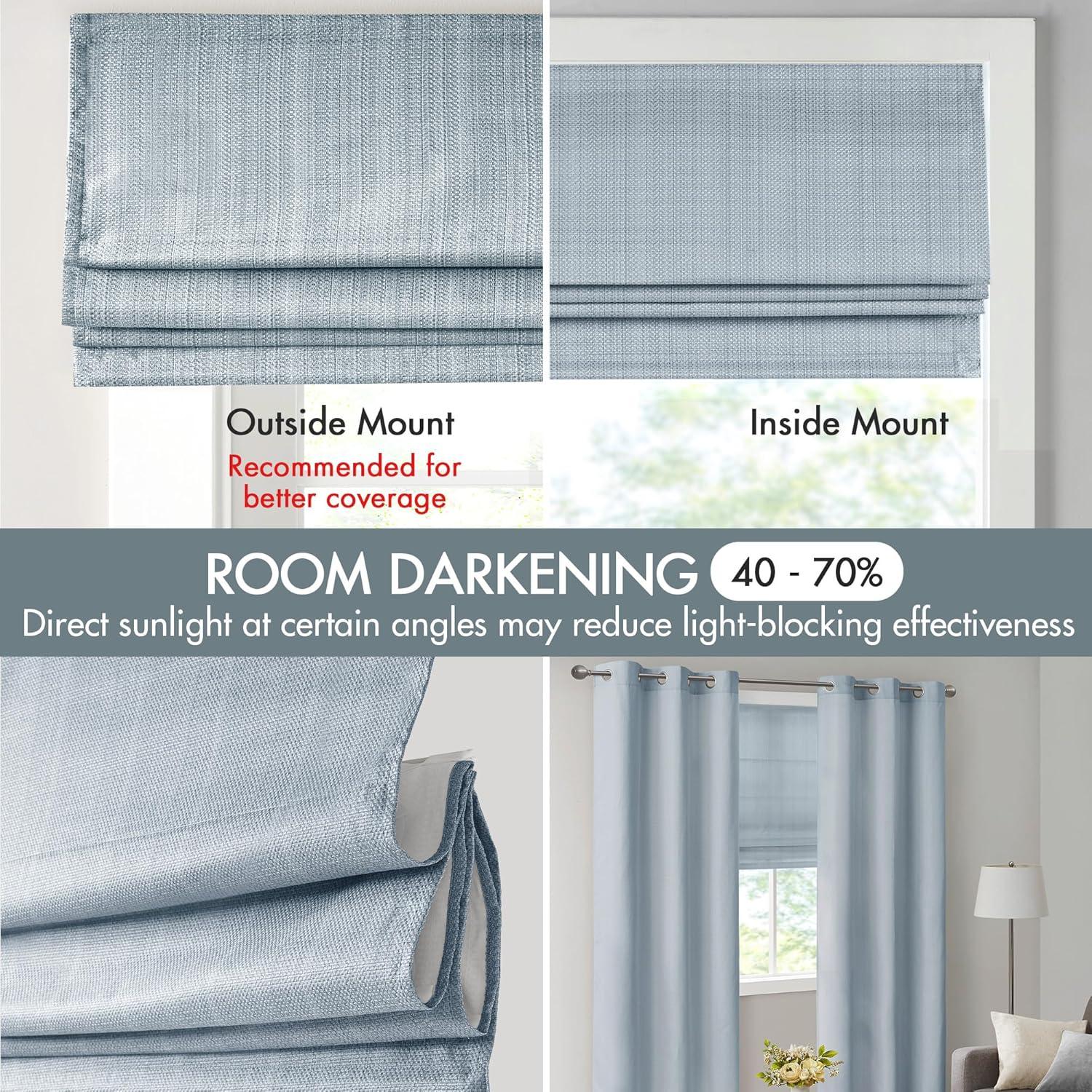 Galen Basketweave Cordless Room Darkening Single Roman Shade