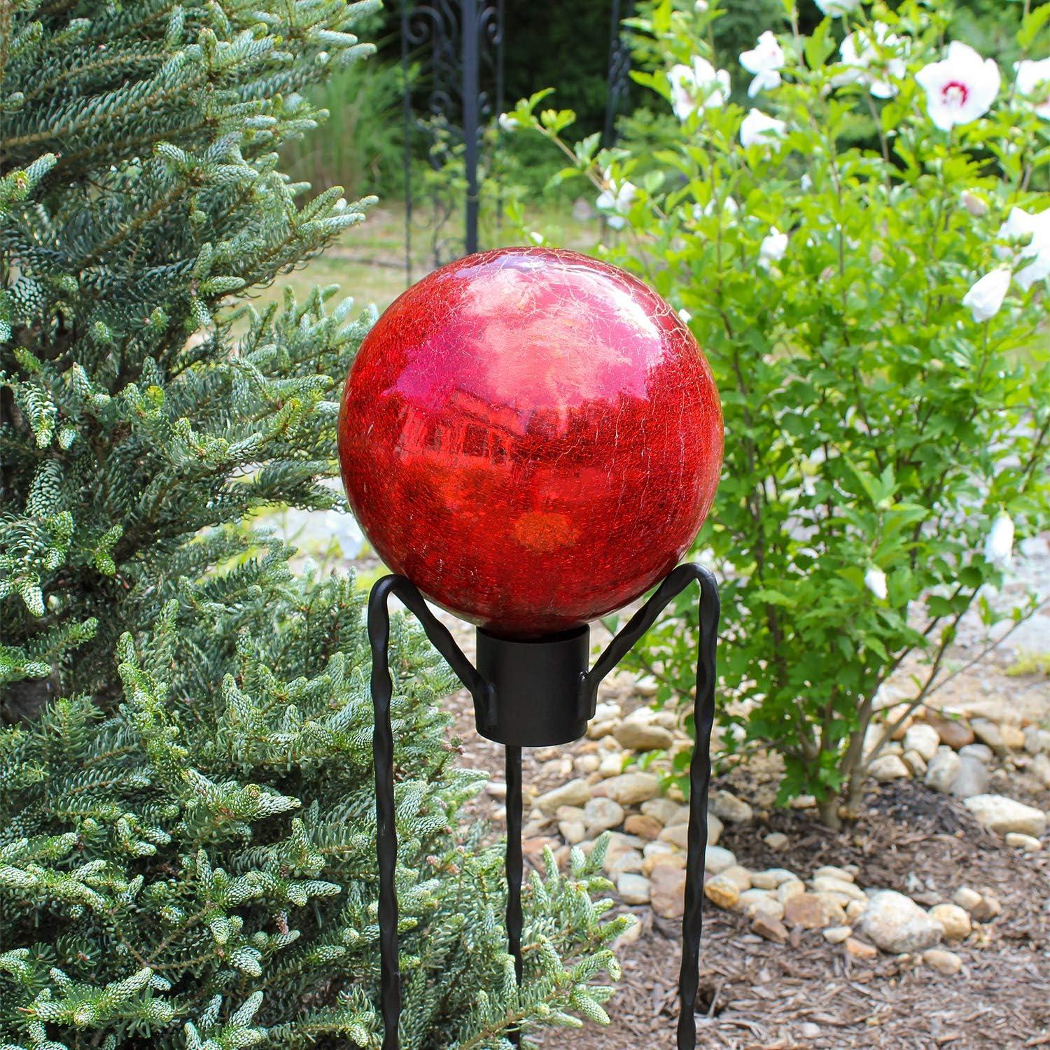 Achla G10-RD-C Gazing Ball 10 in. Red Crackle