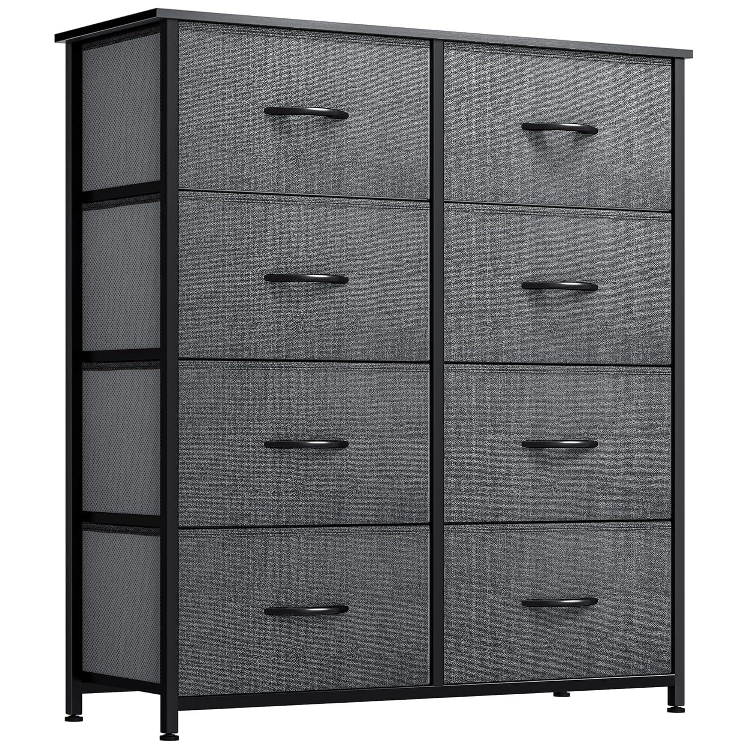DWVO Dresser for Bedroom, Fabric Dresser with 8 Drawers, Tall Dresser, Chest of Drawers for Closet, Living Room