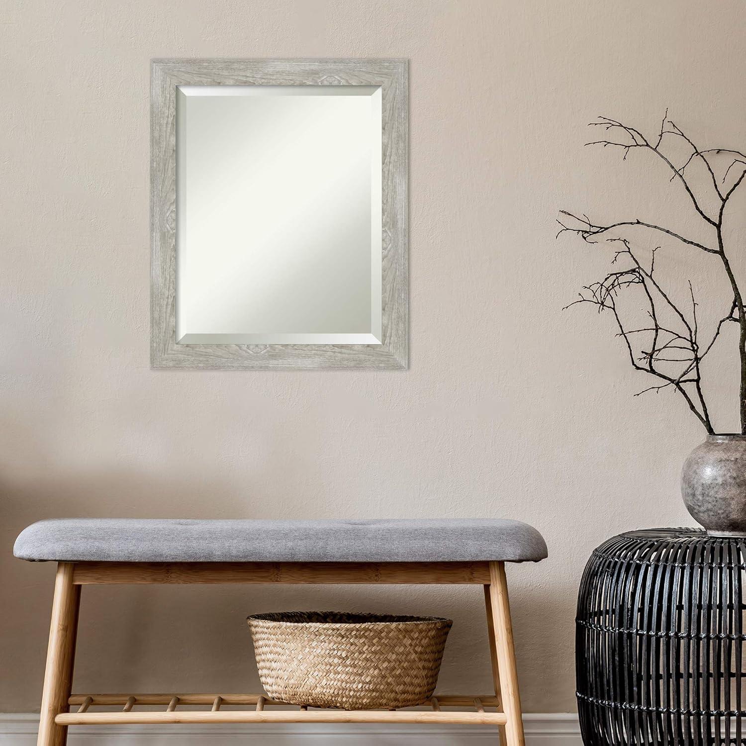 Dove Graywash Narrow Framed Rectangular Bathroom Mirror