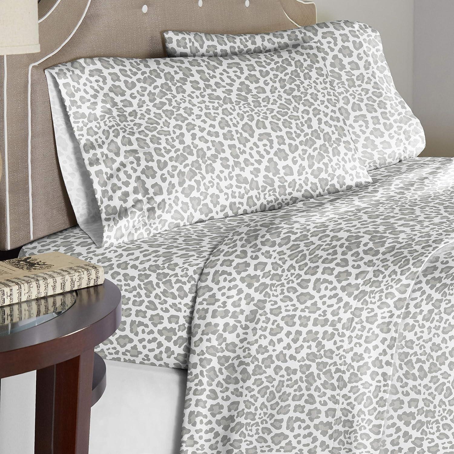 Pointehaven Flannel Animal Print Sheet Set