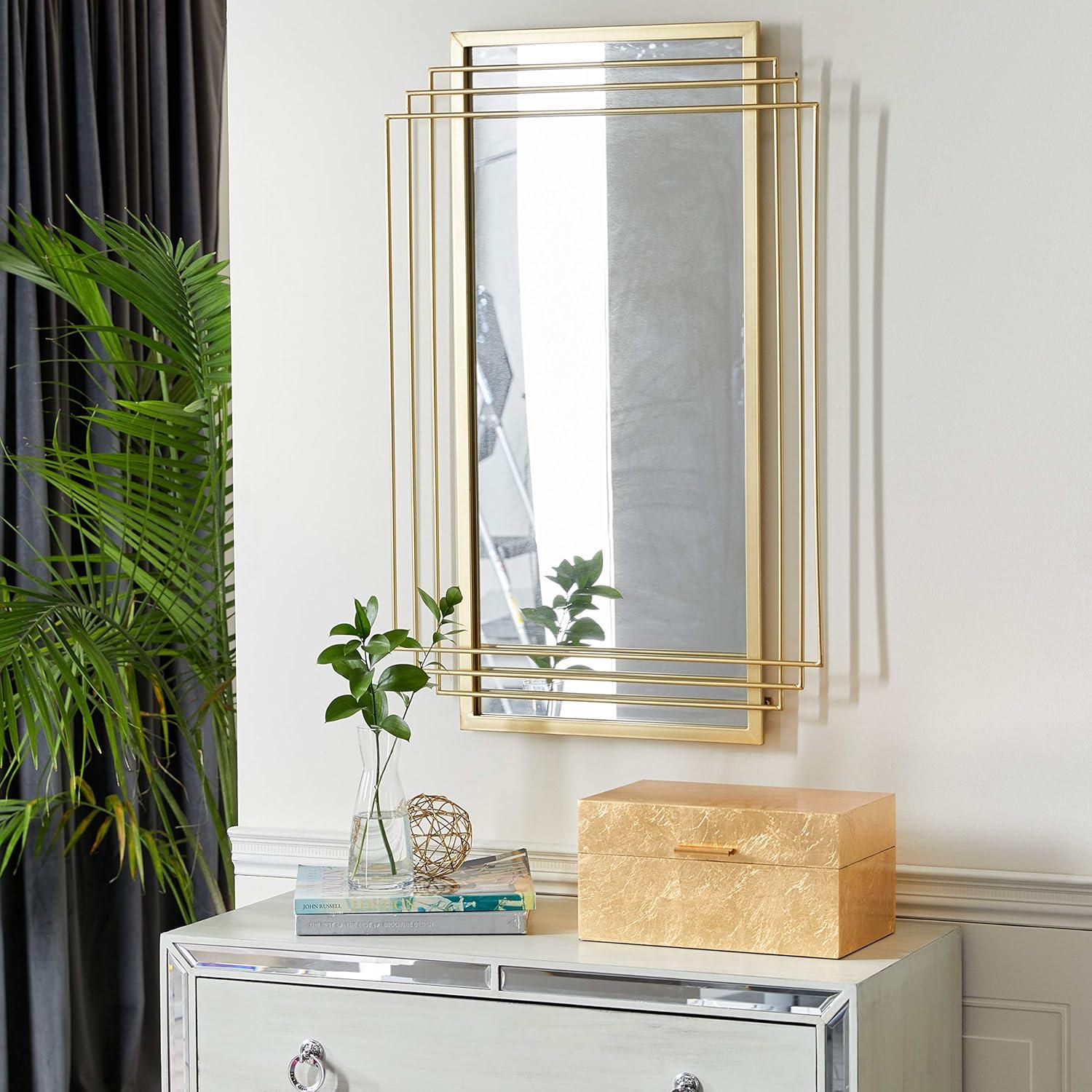CosmoLiving by Cosmopolitan CosmoLiving by Cosmopolitan Gold Metal Geometric Wall Mirror