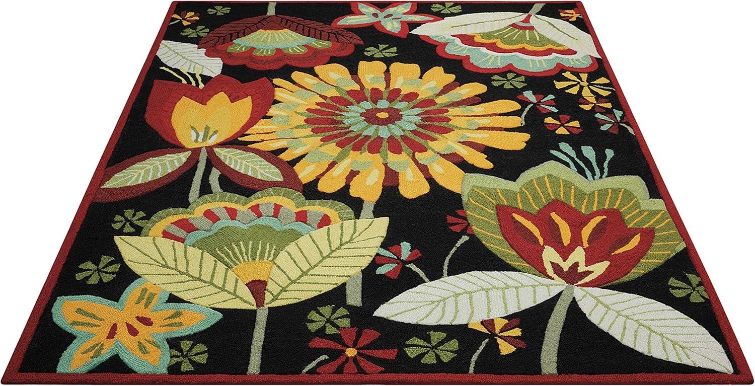 Nourison Fantasy Floral Black 1'9" x 2'9" Area Rug, (2x3)