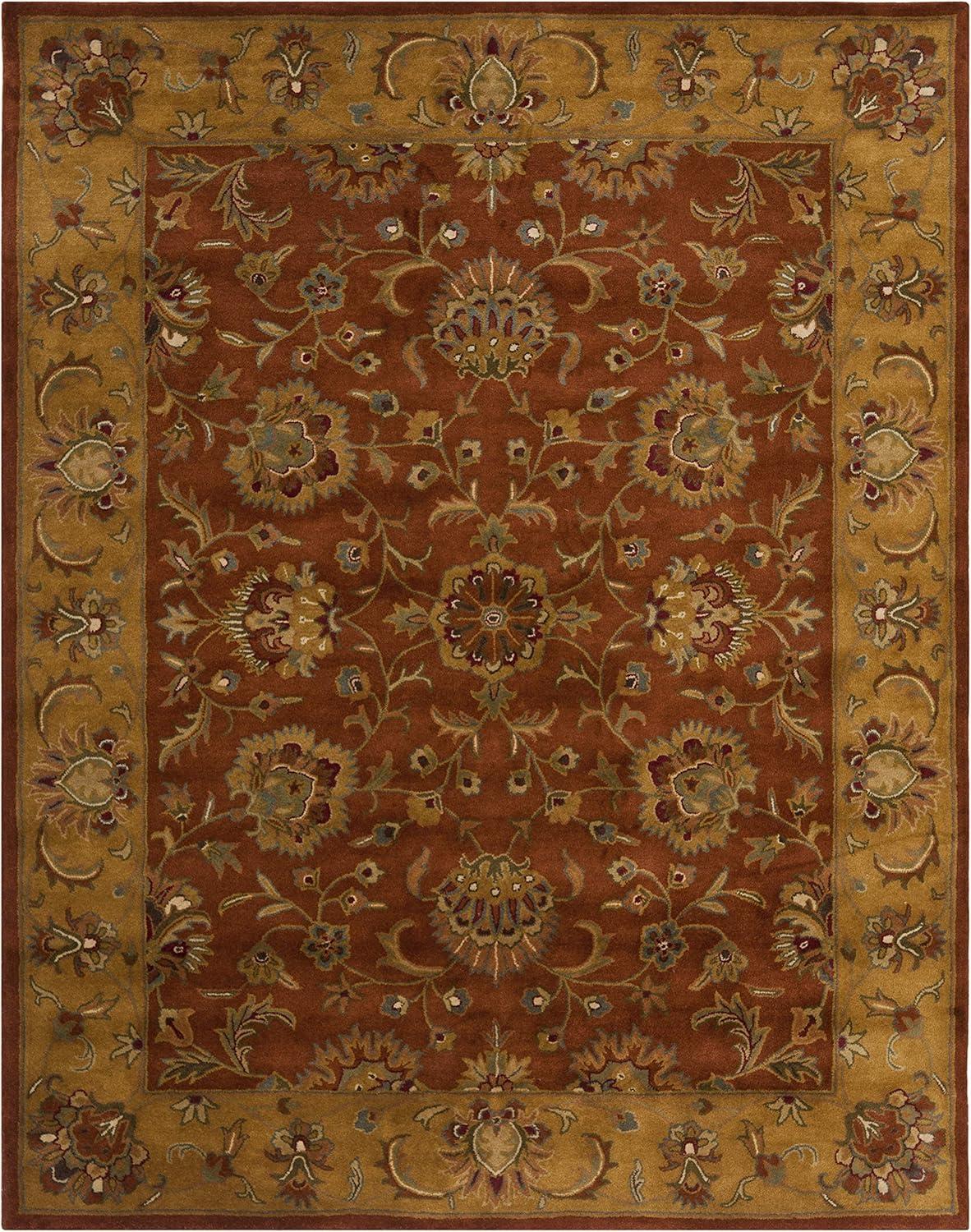 SAFAVIEH Heritage Seymour Traditional Wool Area Rug, Red/Natural, 10' x 14'