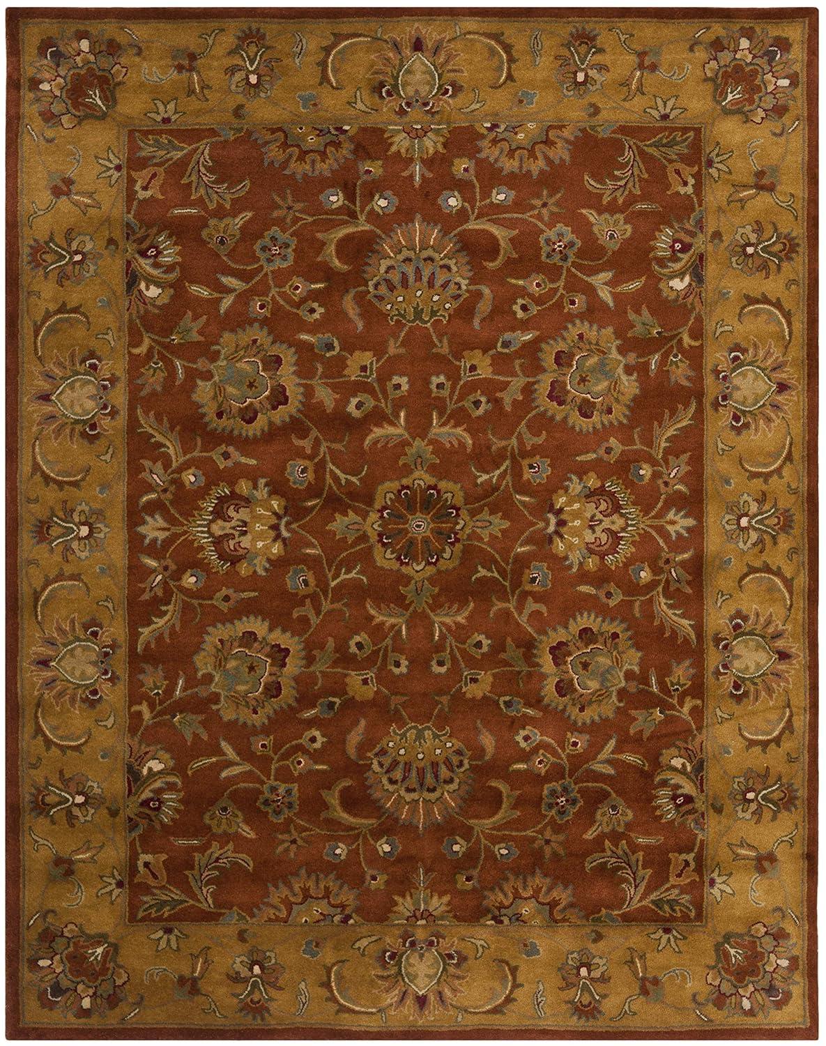 Heritage HG820 Hand Tufted Area Rug - Red/Natural - 7'6"x9'6" - Safavieh.
