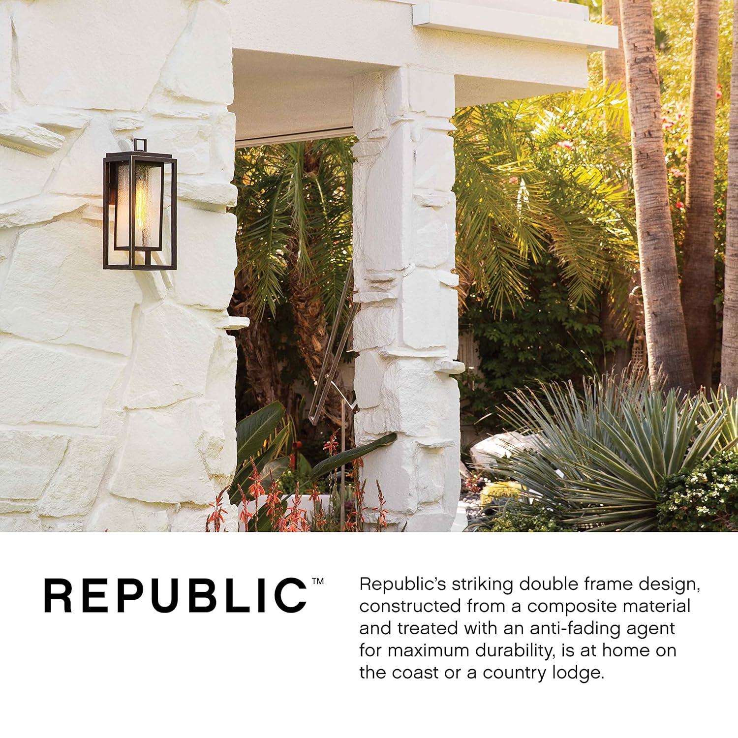 Republic Seeded Glass Outdoor Wall Mount Lantern