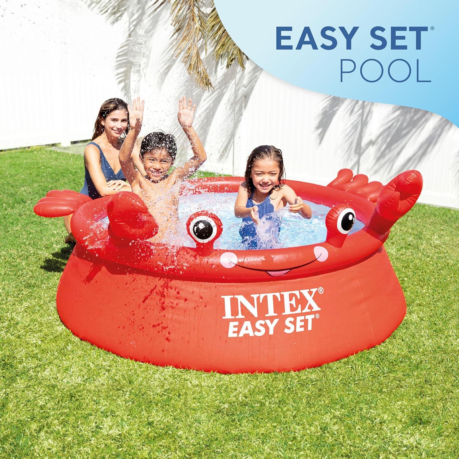 Intex Intex Happy Crab Easy Set 6ft x 20in Round Inflatable Ring Kiddie Pool