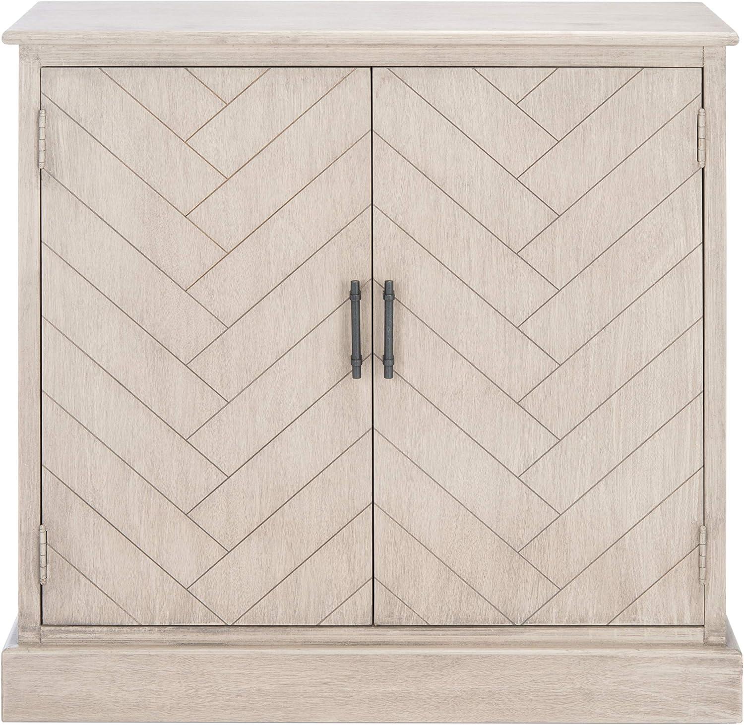 Peyton Greige Herringbone 2-Door Wooden Sideboard