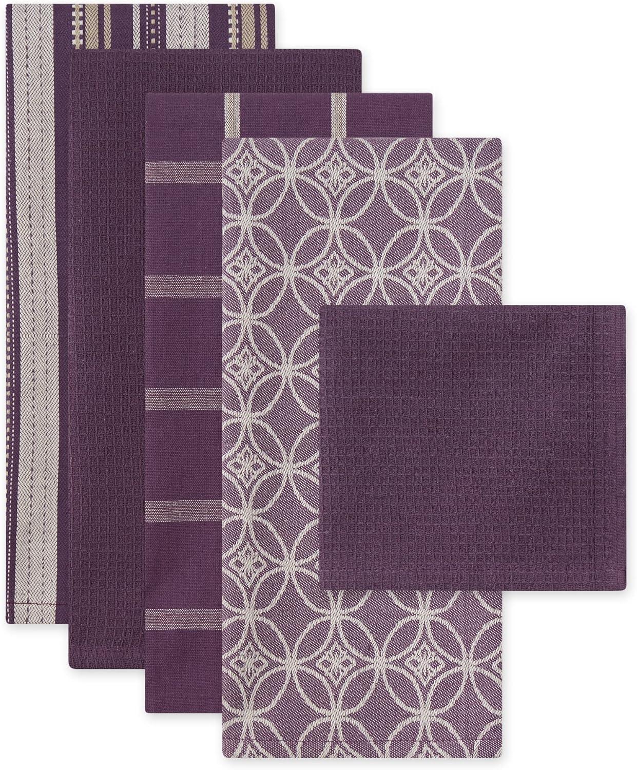 Design Imports  Eggplant Asst Dishtowel & Dishcloth Set/5