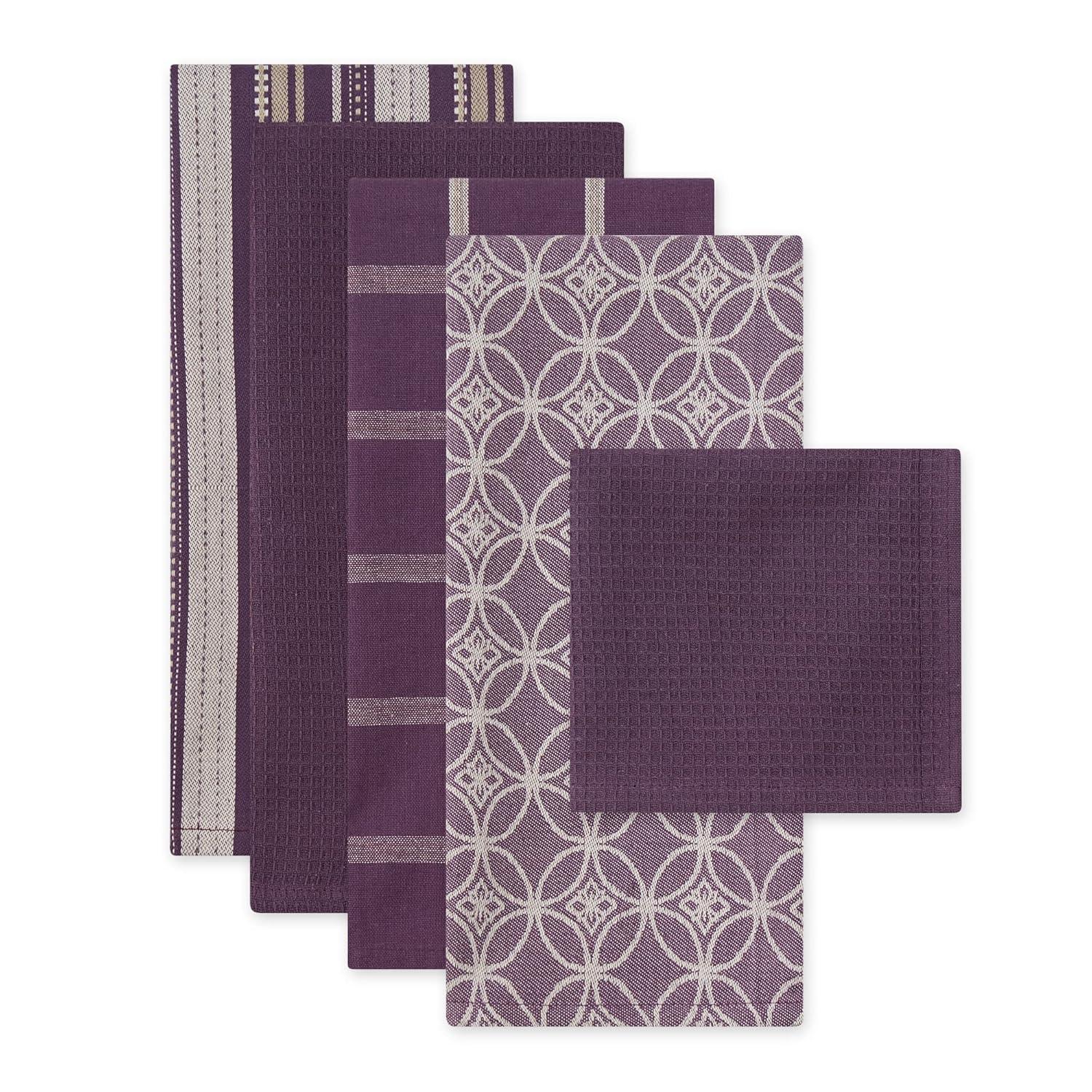Design Imports  Eggplant Asst Dishtowel & Dishcloth Set/5