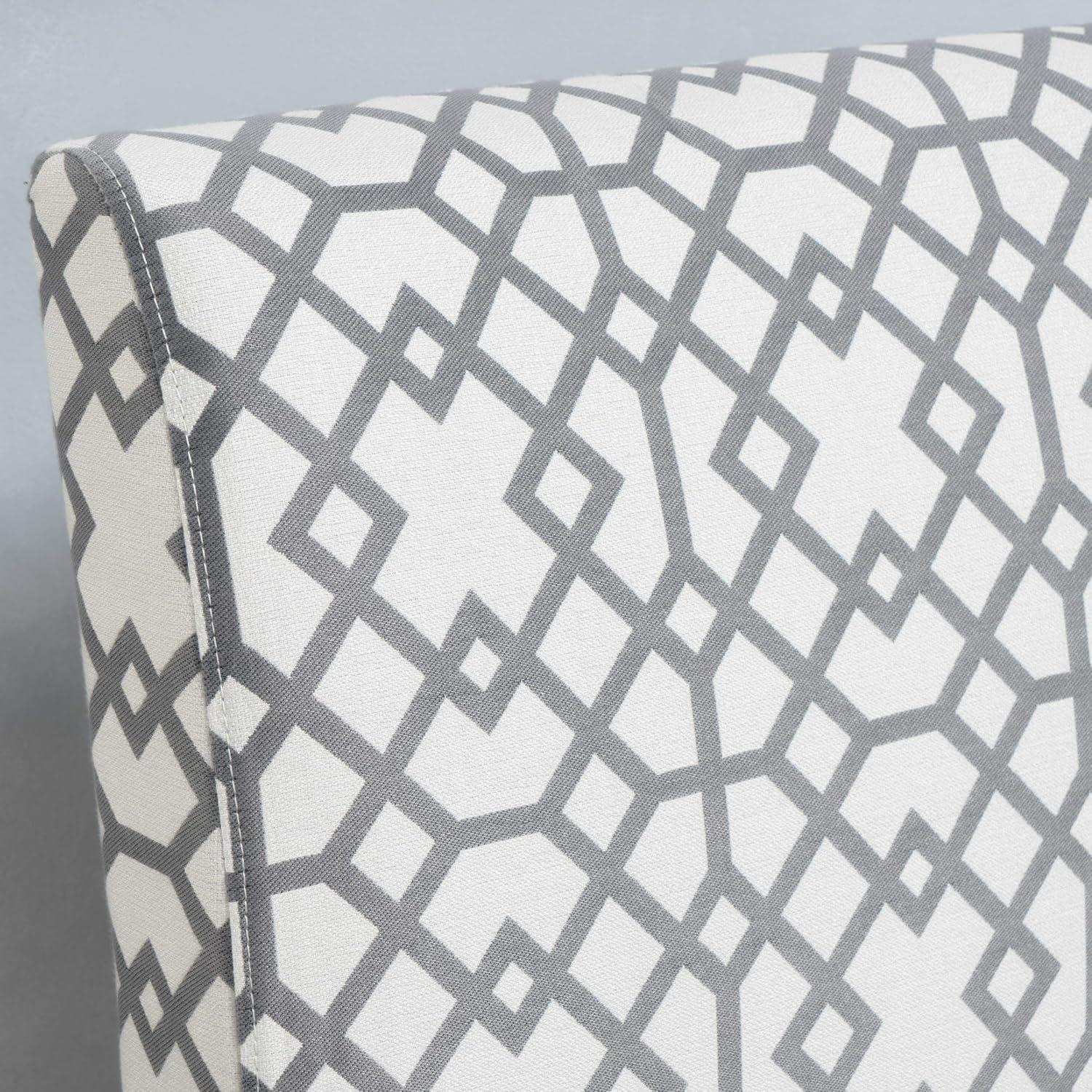 Kassi Accent Chair Gray Geometric Patterned - Christopher Knight Home: Polyester Upholstery, Rubberwood Frame