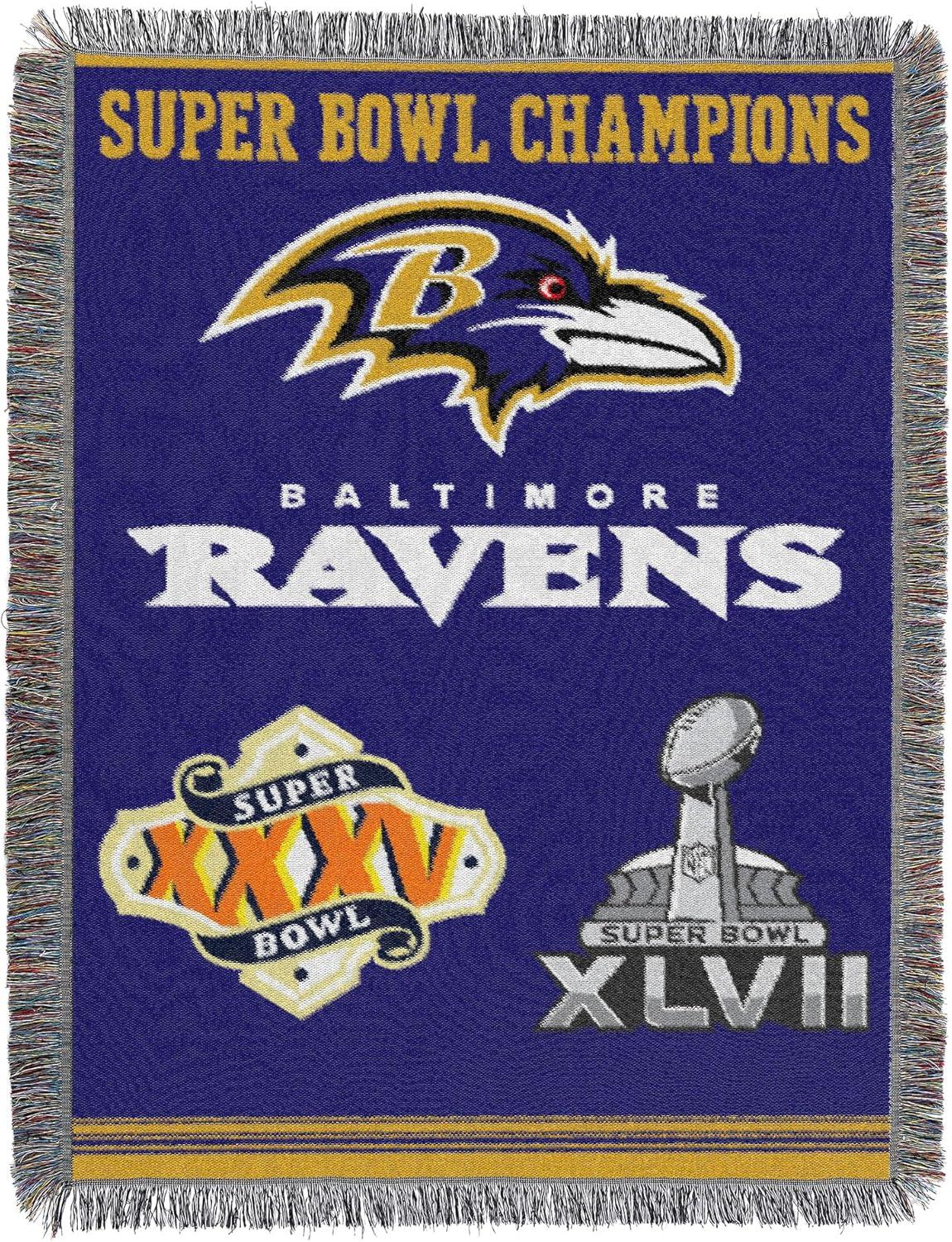 Baltimore Ravens Knitted Commemorative Super Bowl Blanket