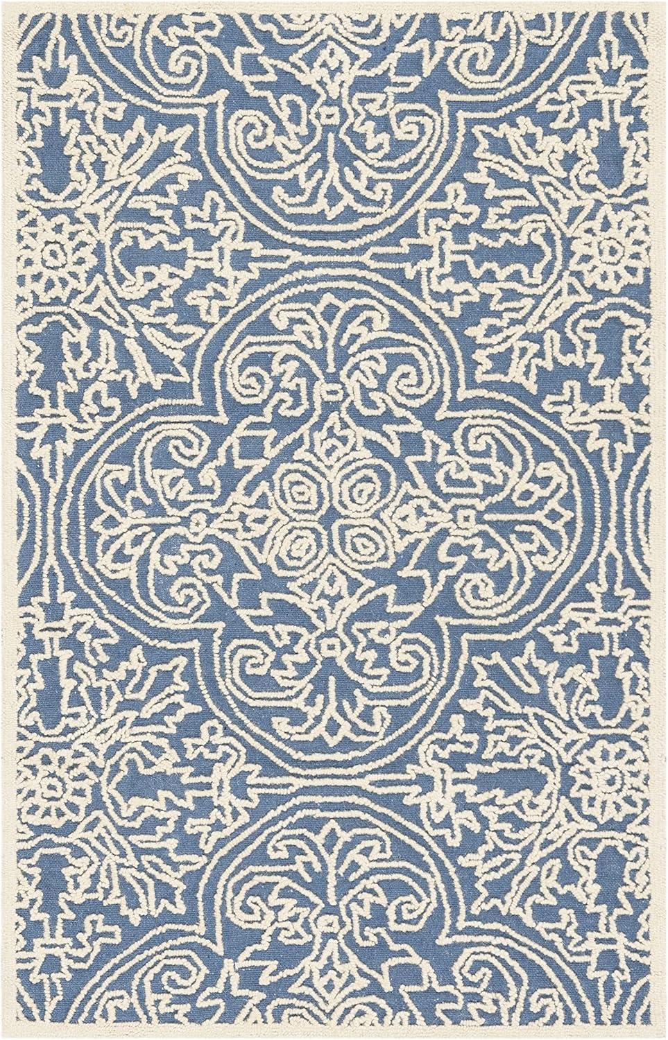 Trace TRC101 Hand Tufted Indoor Accent Rug - Blue/Ivory - 3'x5' - Safavieh