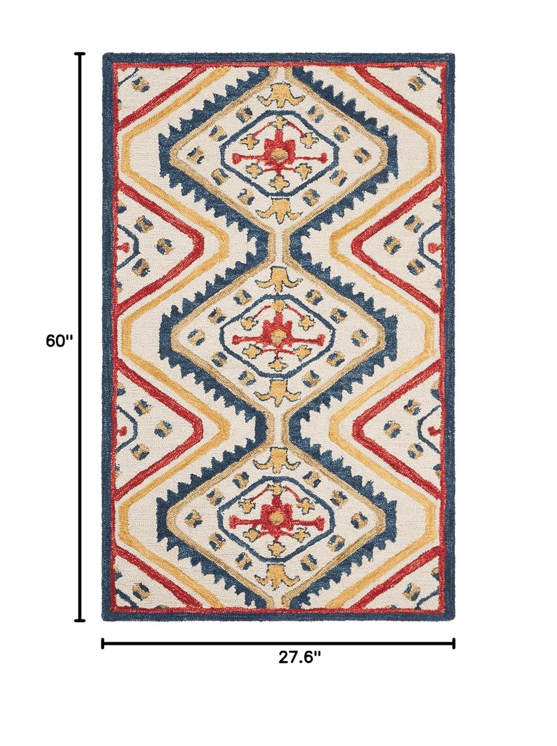 Aspen APN701 Hand Tufted Accent Rug - Ivory/Multi - 2'3"x5' - Safavieh.