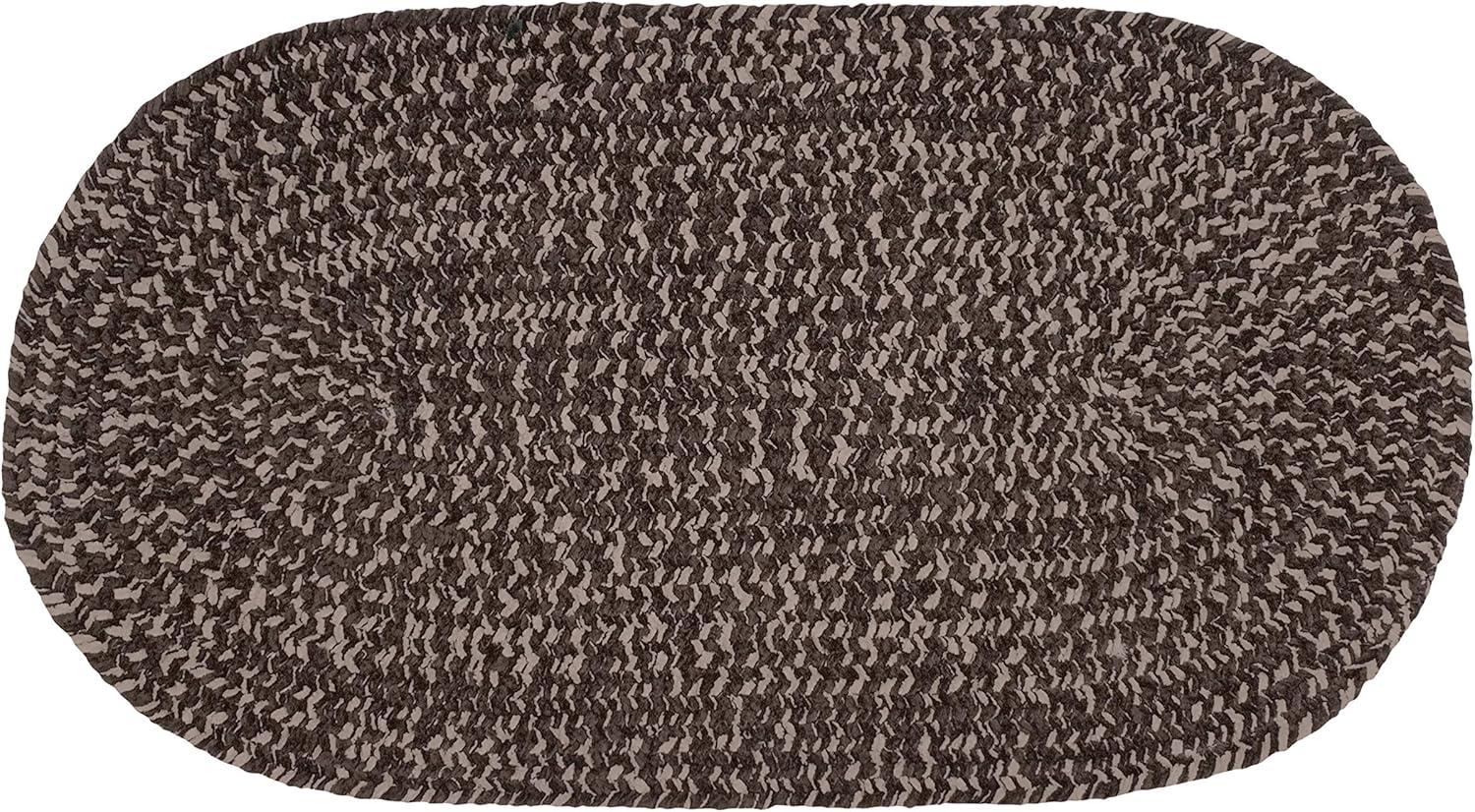 22" x 40" Chenille Tweed Collection Dove & Chesnut Reversible Indoor Area Utility Oval Rug - Better Trends