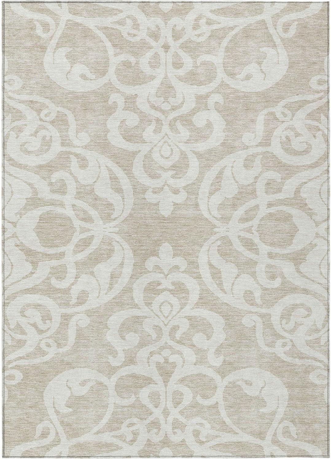 Chayden Washable Damask Indoor / Outdoor Rug