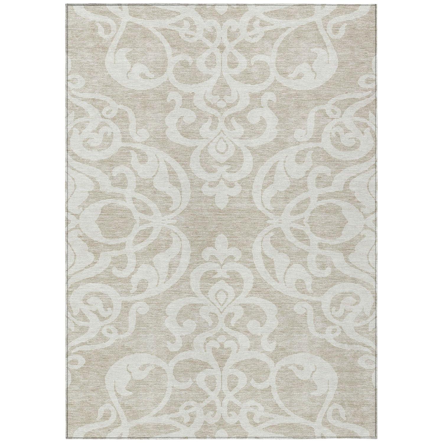 Chayden Washable Damask Indoor / Outdoor Rug