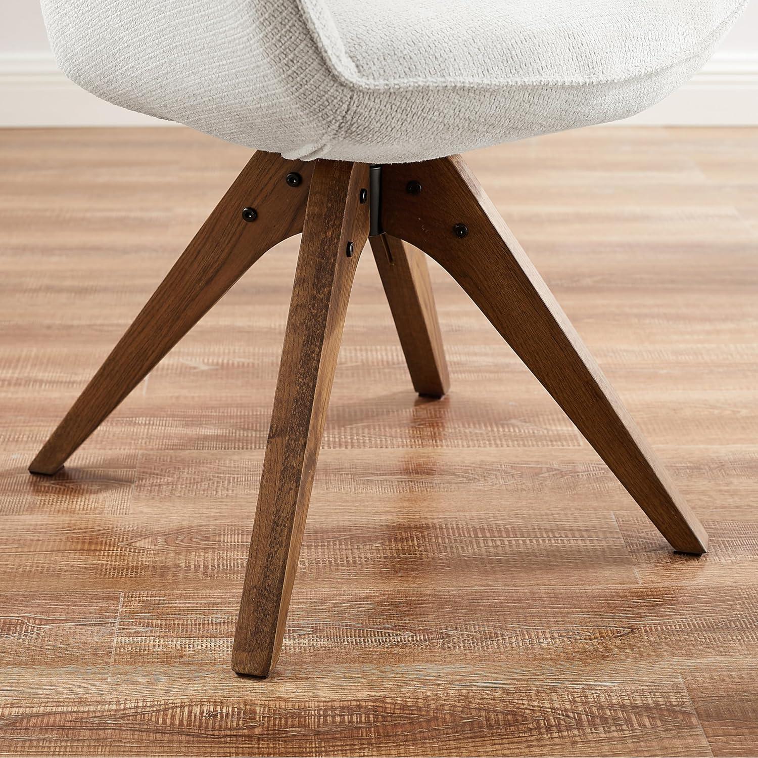 Art Leon Modern Swivel Fabric Accent Desk Chair with Beech Wood Legs, Yellow