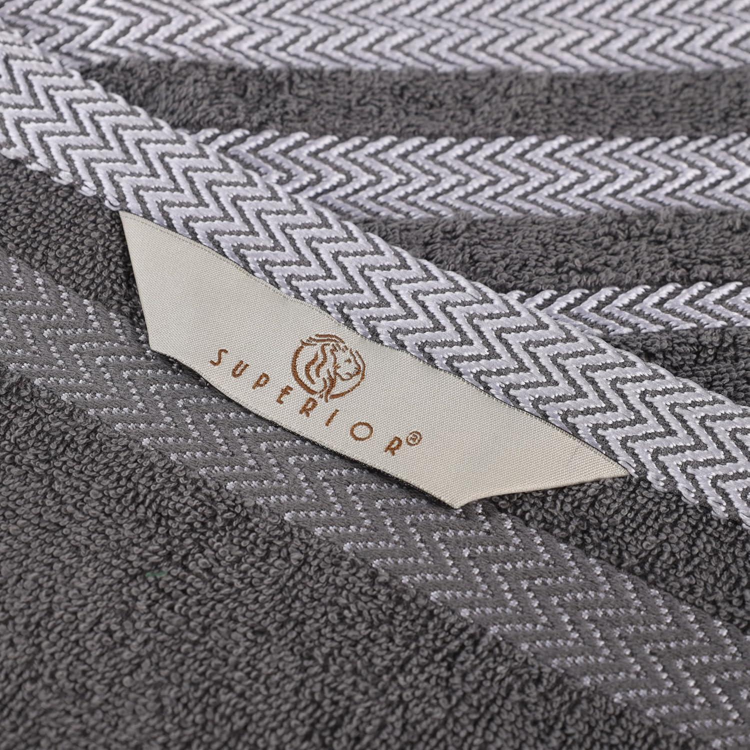 Superior Hays Cotton Face Towel Washcloth Set of 12, Gray