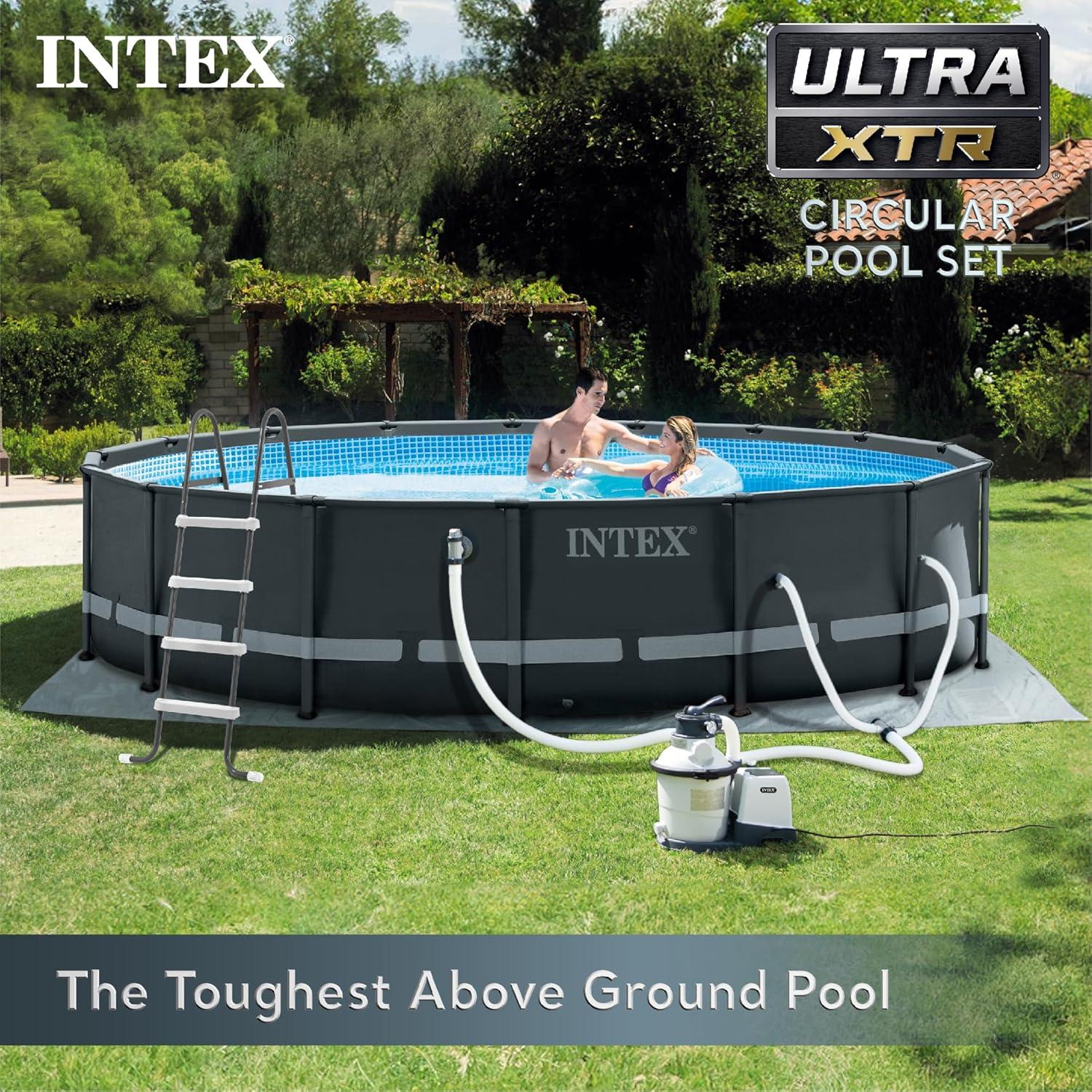 Intex 16ft X 48in Ultra XTR Pool Set with Sand Filter Pump, Ladder, Ground Cloth & Pool Cover