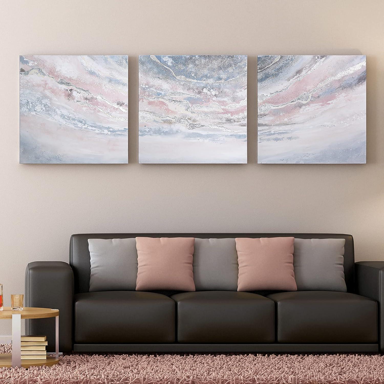 Heavens 1 Metallic Abstract Triptych Wall Art Set