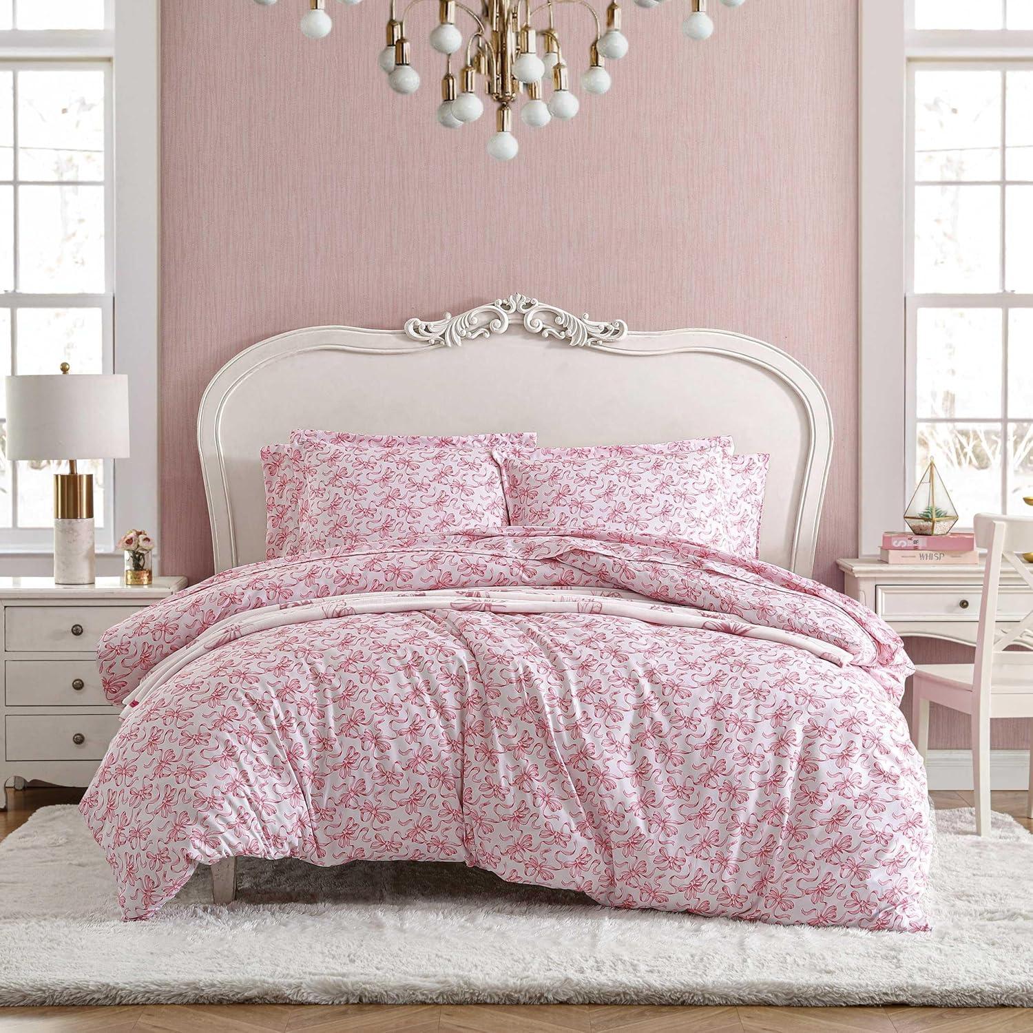 Betsey Johnson Betsey Johnson Ballet Bows Pink Reversible Duvet Cover Set
