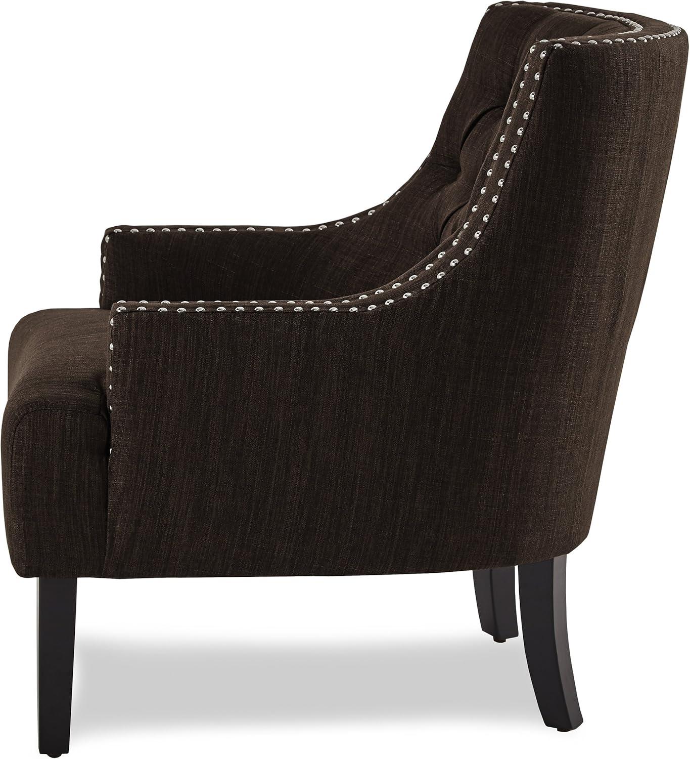 Homelegance Diamond Tufted Upholstered Accent Chair, 18 Inches High, Chocolate