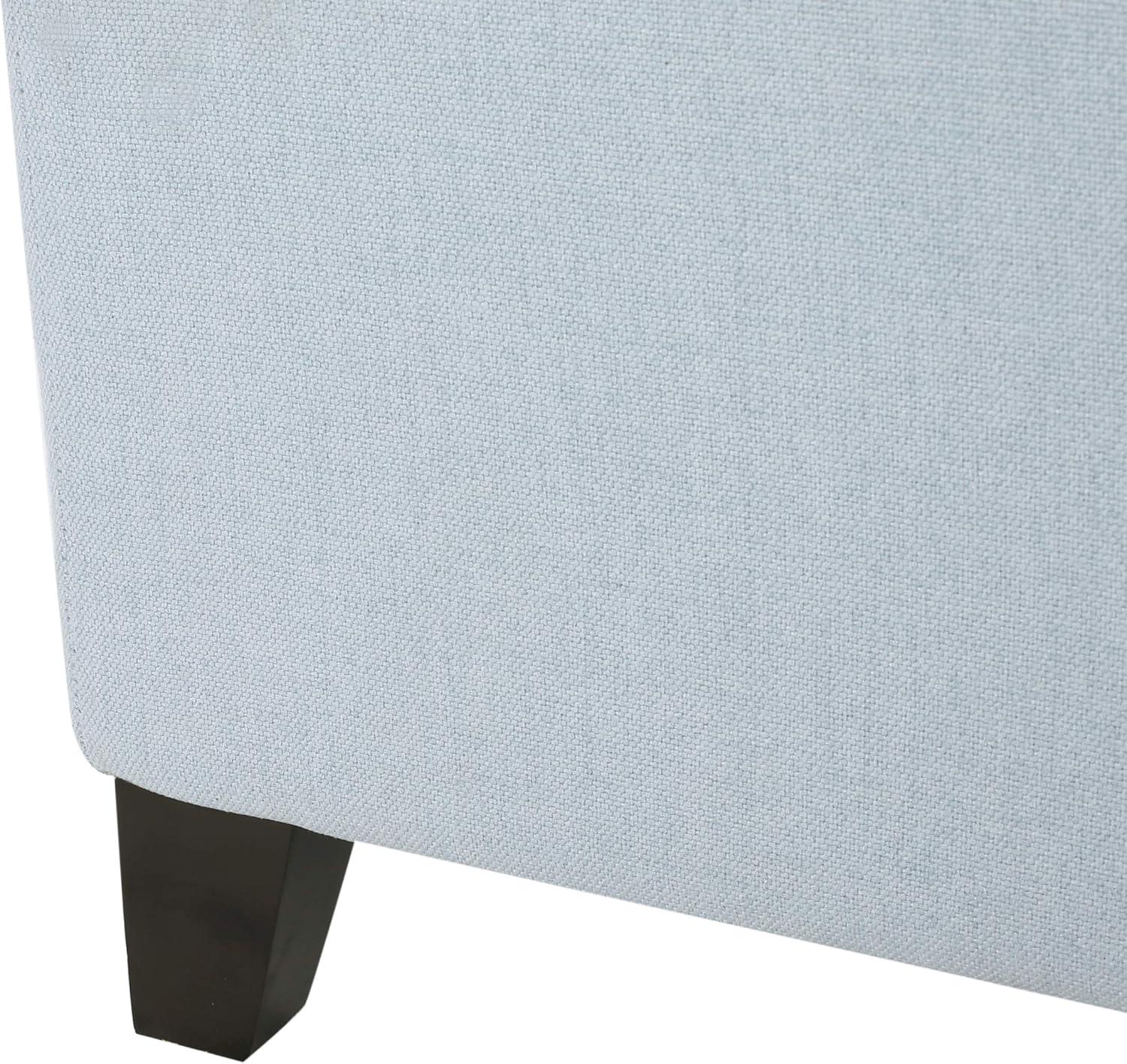 Christopher Knight Home Mission Storage Ottoman Light Sky Blue: Upholstered Rectangular Bench with Hardwood Frame