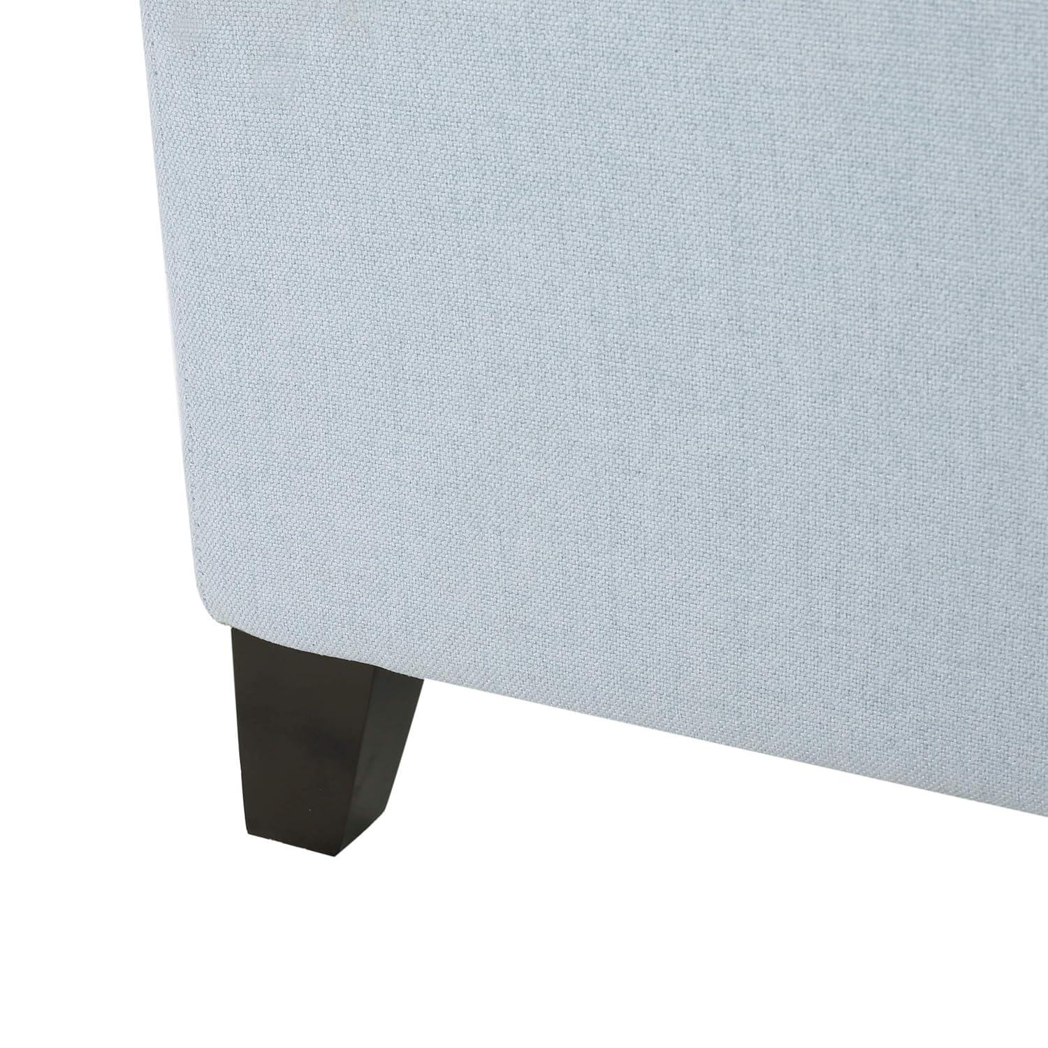 Christopher Knight Home Mission Storage Ottoman Light Sky Blue: Upholstered Rectangular Bench with Hardwood Frame