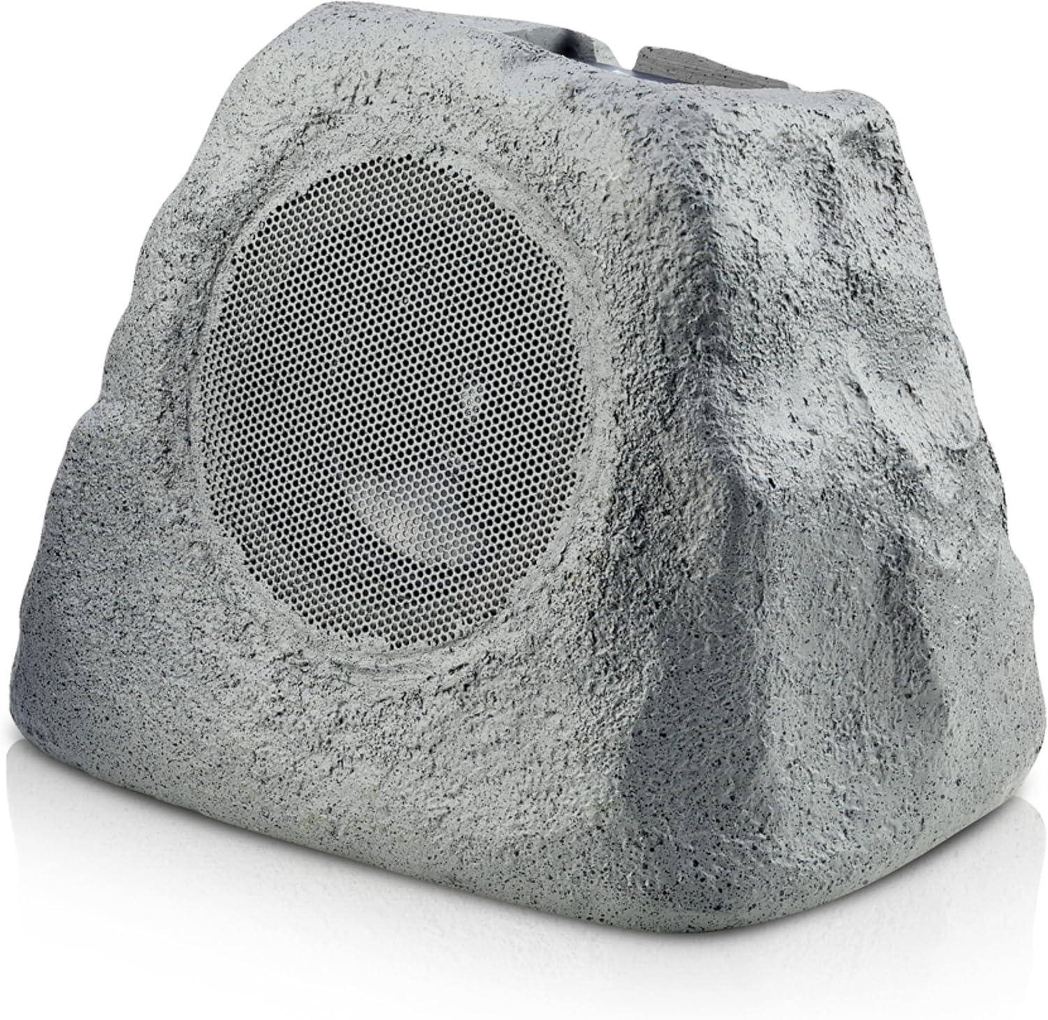 Gemini® GHRK-500LTMS Solar Bluetooth® TWS 30-Watt-Peak Outdoor Rock Speaker with LED Lighting (1 Pack) in Gray