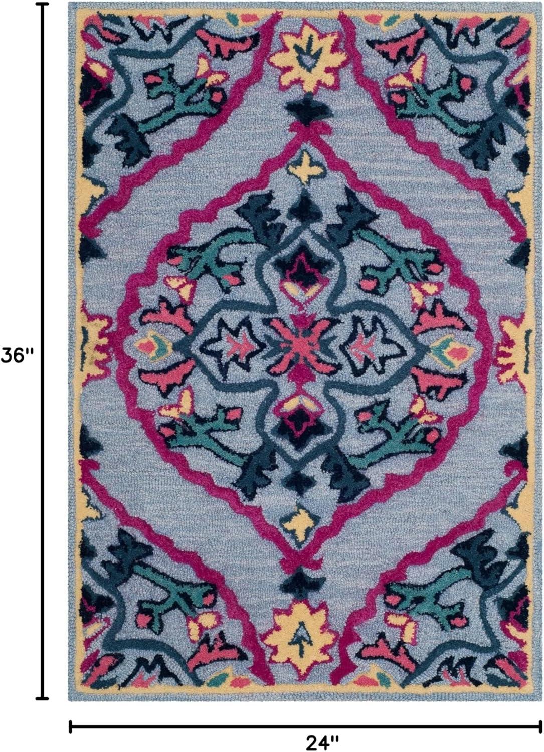 SAFAVIEH Bellagio Rio Floral Wool Area Rug, Blue/Multi, 2' x 3'