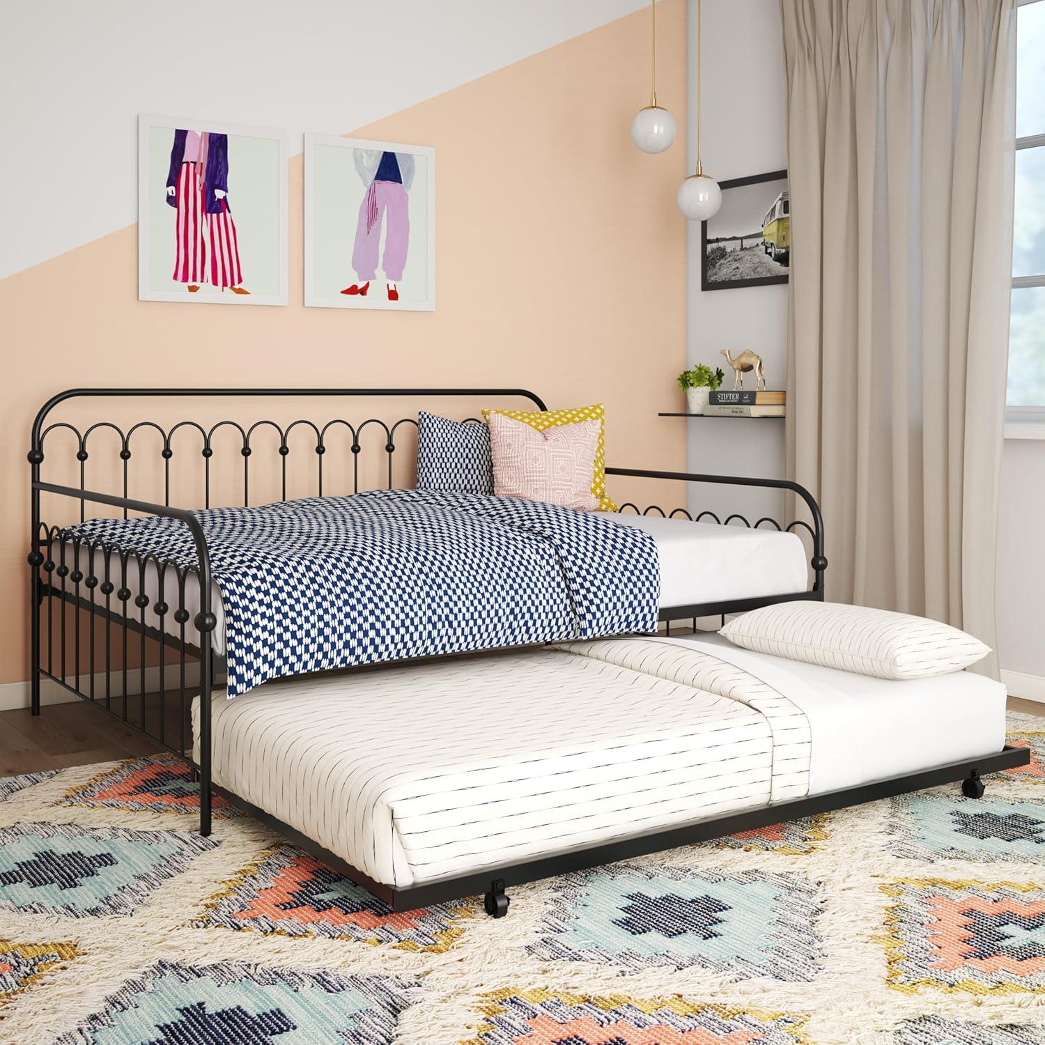 Bright Pop Metal Daybed with Trundle