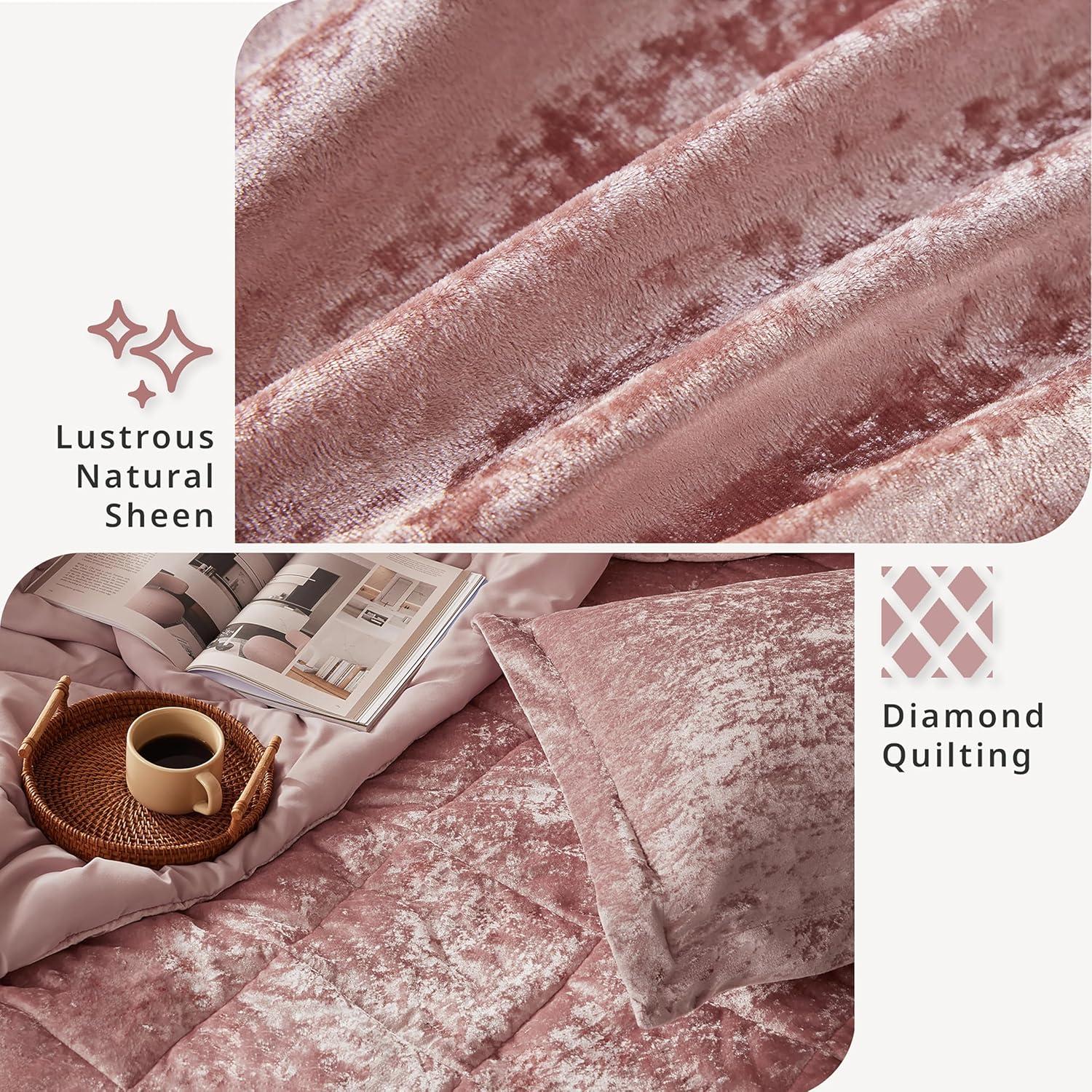 Intelligent Design Felicia Crushed Velvet Comforter Set with Throw Pillow