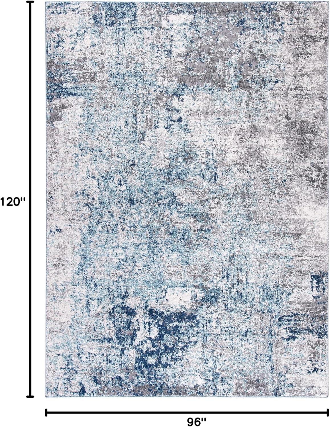 SAFAVIEH Aston Mackenzie Abstract Distressed Area Rug, Light Blue/Grey, 8' x 10'