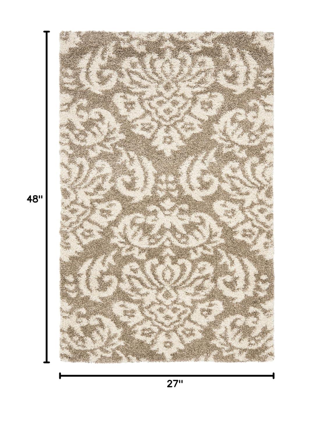 Florida Shag SG460 Power Loomed Indoor Accent Rug - Beige/Cream - 2'3"x4' - Safavieh