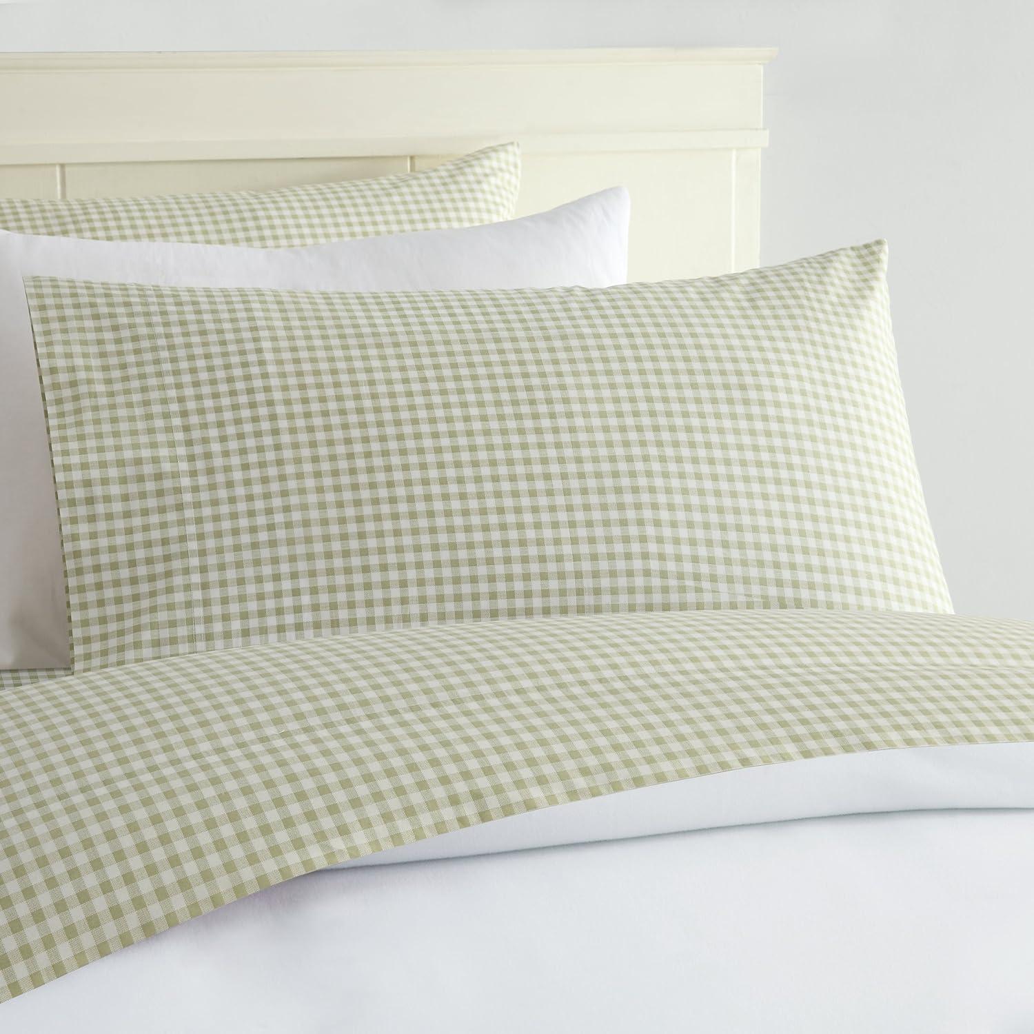 Gingham 250 Thread Count Plaid 100% Cotton Sheet Set
