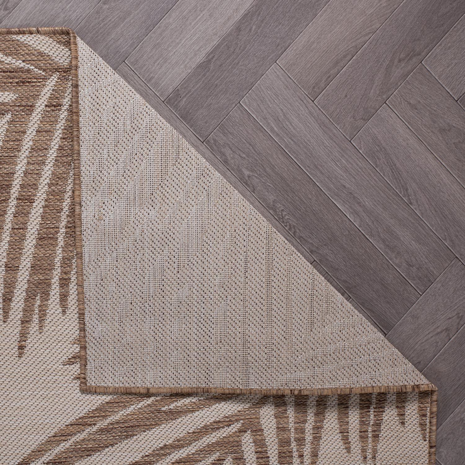 World Rug Gallery Contemporary Distressed Leaves Textured Flat Weave Indoor/Outdoor Area Rug - BROWN 7'10"X10'